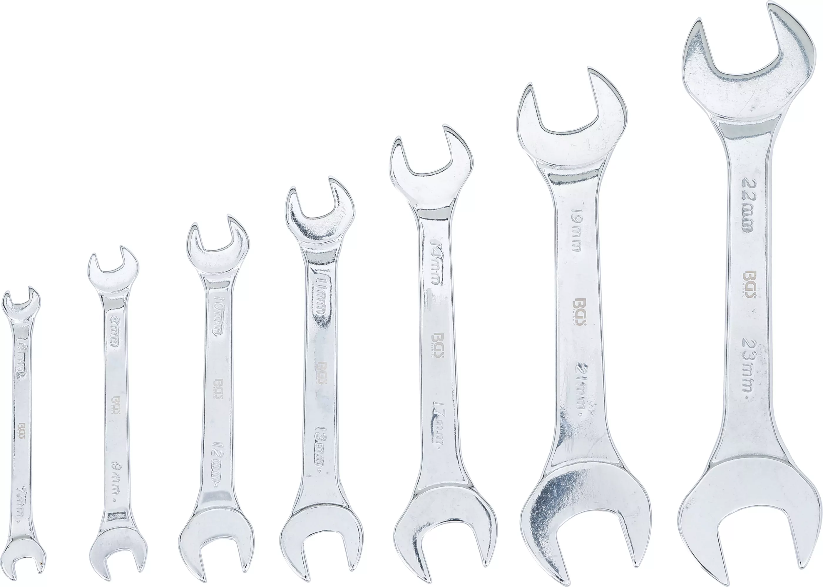 Doppel-Maulschlüssel-Satz | extra flach | SW 6 - 23 mm | 7-tlg.