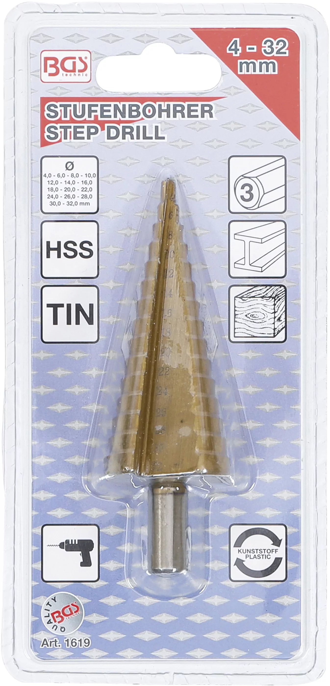 Stufenbohrer | titannitriert | Ø 4 - 32 mm