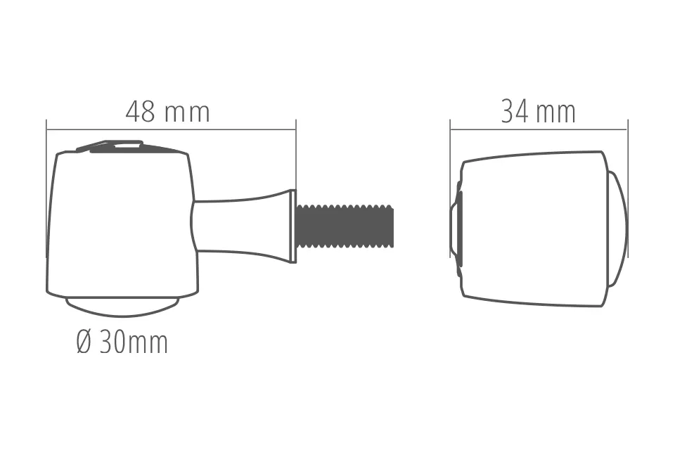 HIGHSIDER Pro Enterprise LED Indicator Gehäuse  Schwarz / Linse Rauchgrau (Paar), Vorn & Hinten
