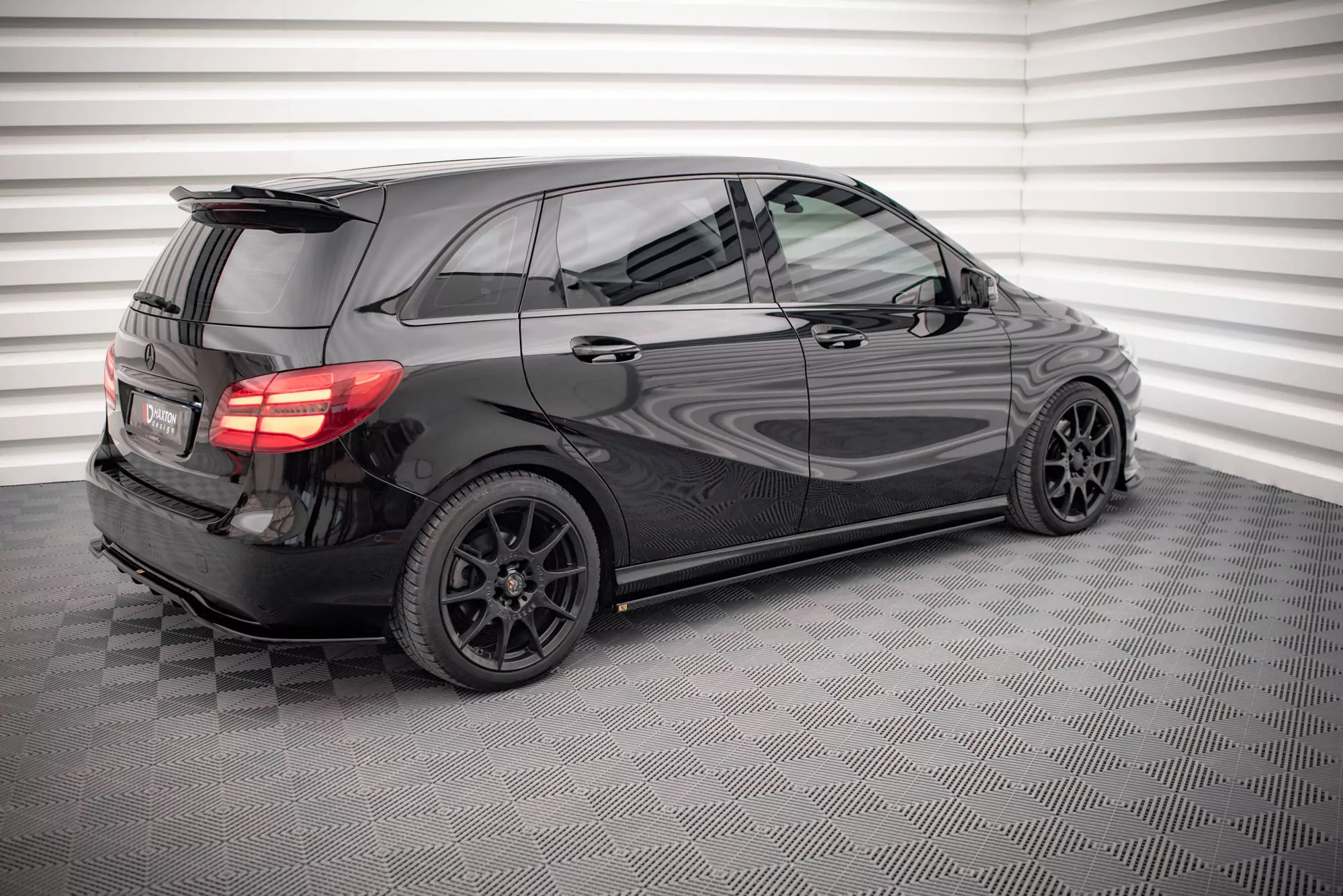 Seitenschweller Ansatz Für Mercedes-Benz B W246 Facelift Schwarz Hochglanz