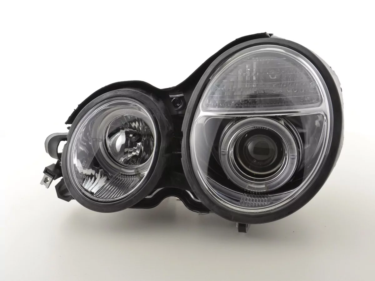 Scheinwerfer Set Angel Eyes Mercedes E-Klasse Typ W210 Bj. 99-01 chrom für Rechtslenker