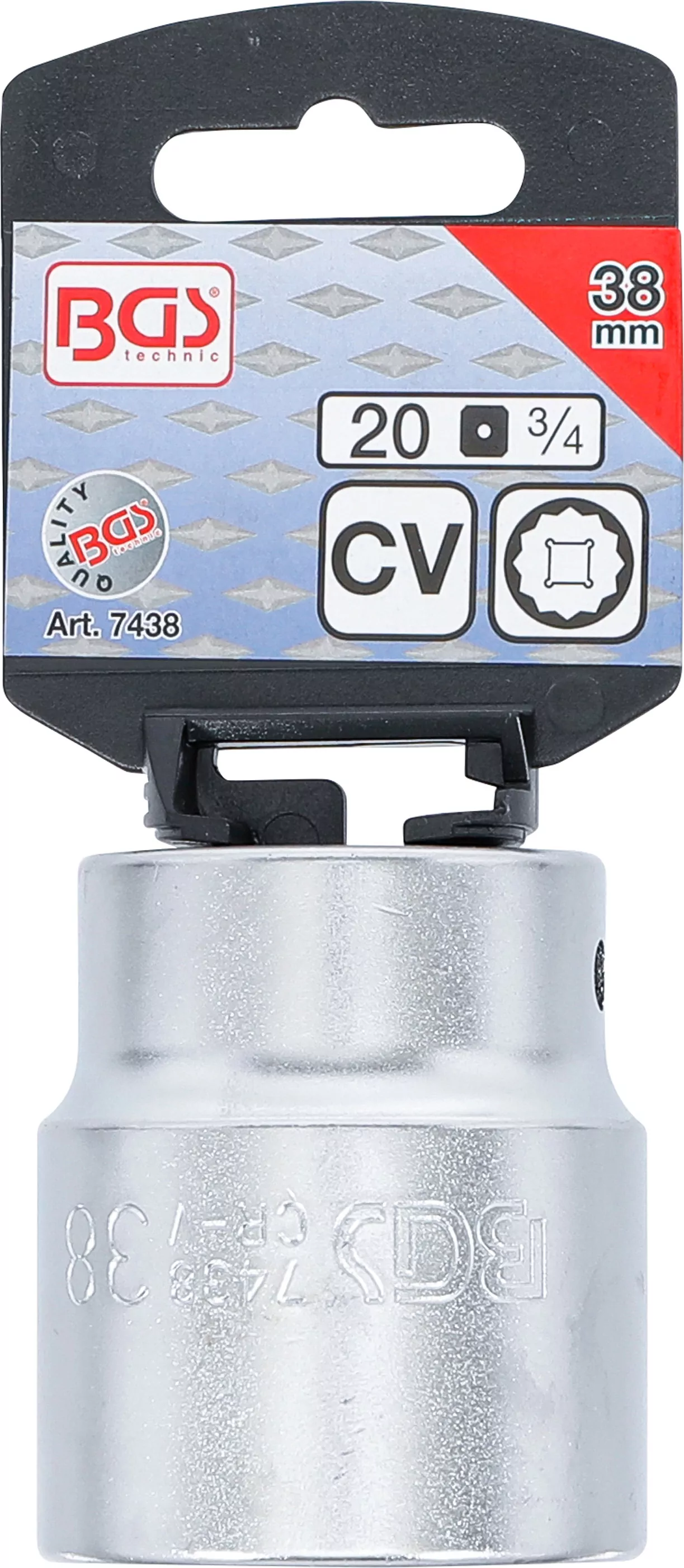 Steckschlüssel-Einsatz Zwölfkant | Antrieb Innenvierkant 20 mm (3/4") | SW 38 mm