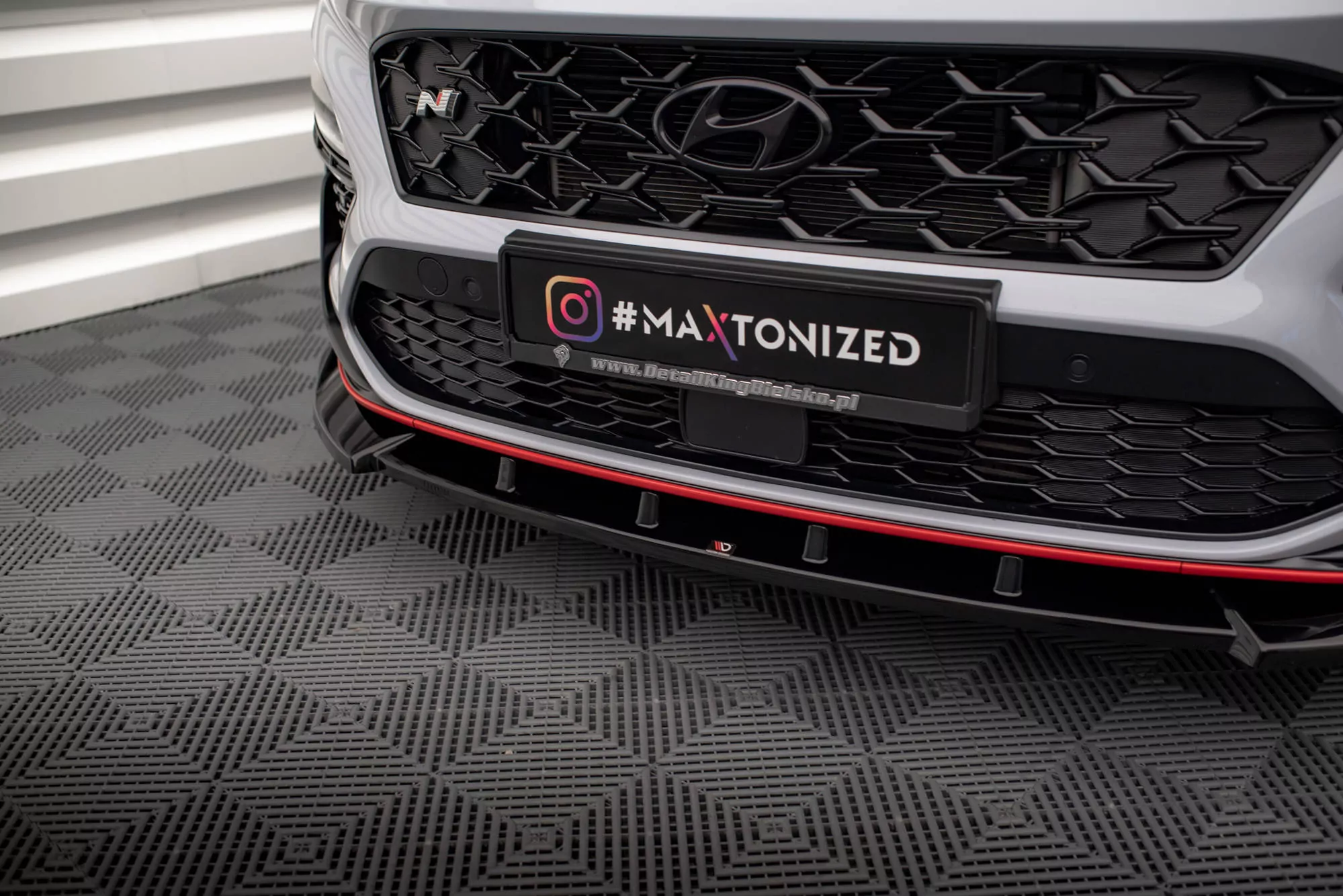 Front Ansatz V.2 Für Hyundai Kona N Mk1 Schwarz Hochglanz