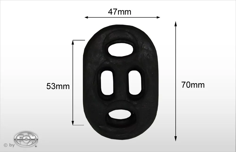 Gummi 4  Höhe 70mm - Breite 47mm - Lochabstand 53mm