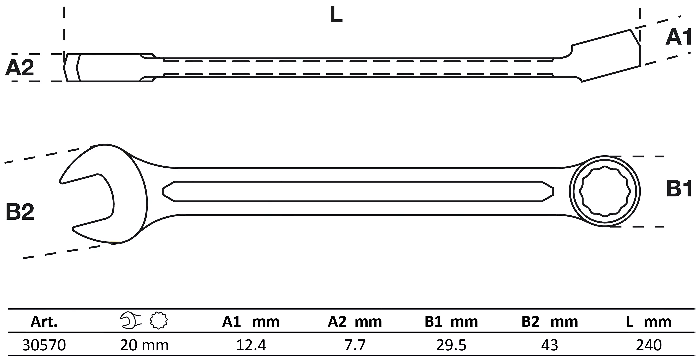 Maul-Ringschlüssel | SW 20 mm