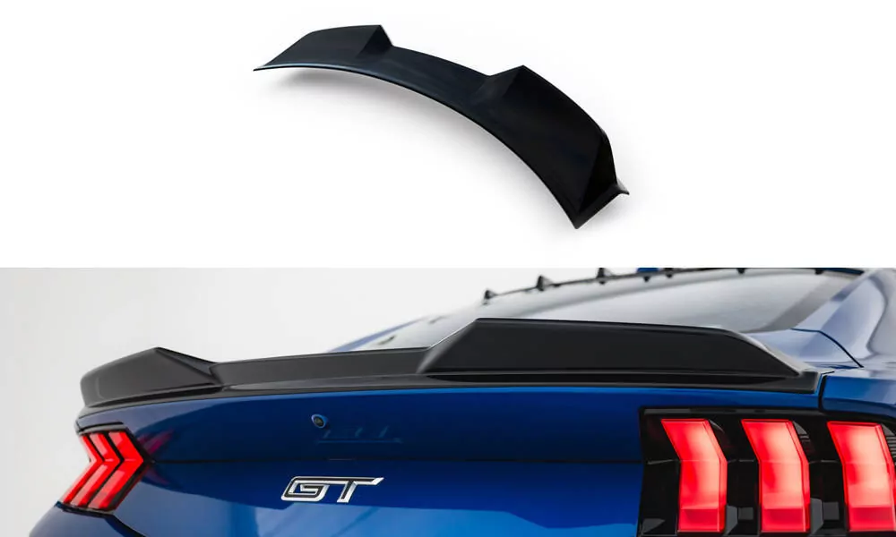 Spoiler CAP Für 3D Ford Mustang GT Mk7 Schwarz Hochglanz