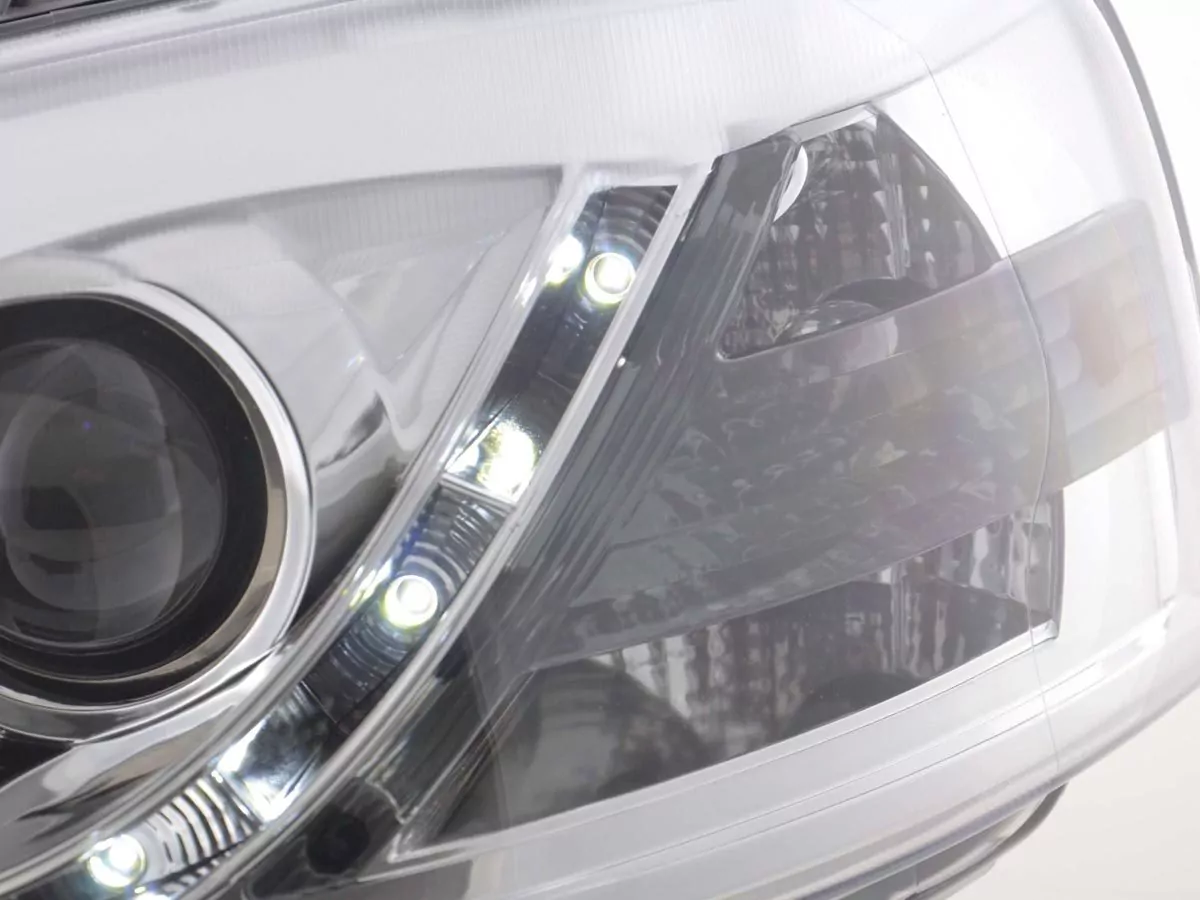 Scheinwerfer Set Daylight LED TFL-Optik Opel Astra G Bj. 98-03 chrom