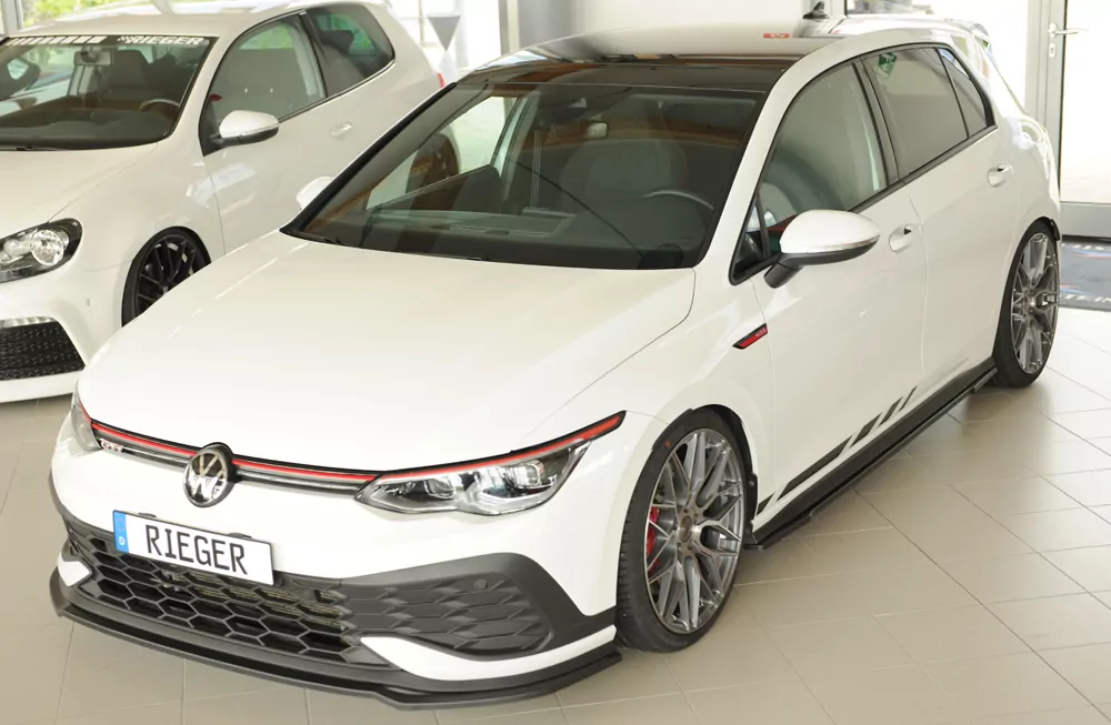 Rieger Spoilerschwert nur für GTI Clubsport matt schwarz für VW Golf 8 GTI Clubsport 5-tür. 10.20-03.24 (bis Facelift)