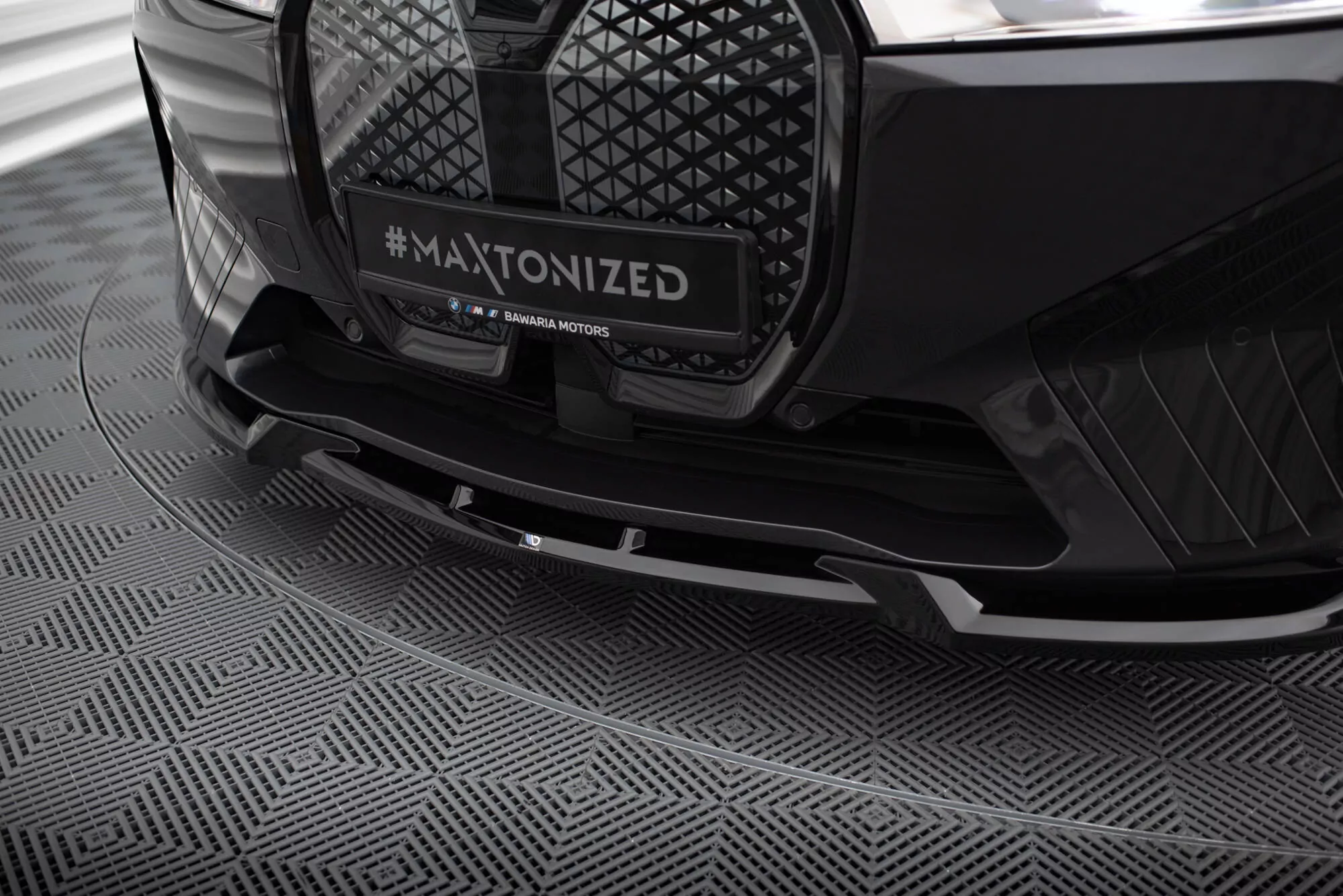 Front Ansatz V.1 Für BMW IX M-Paket I20 Schwarz Hochglanz