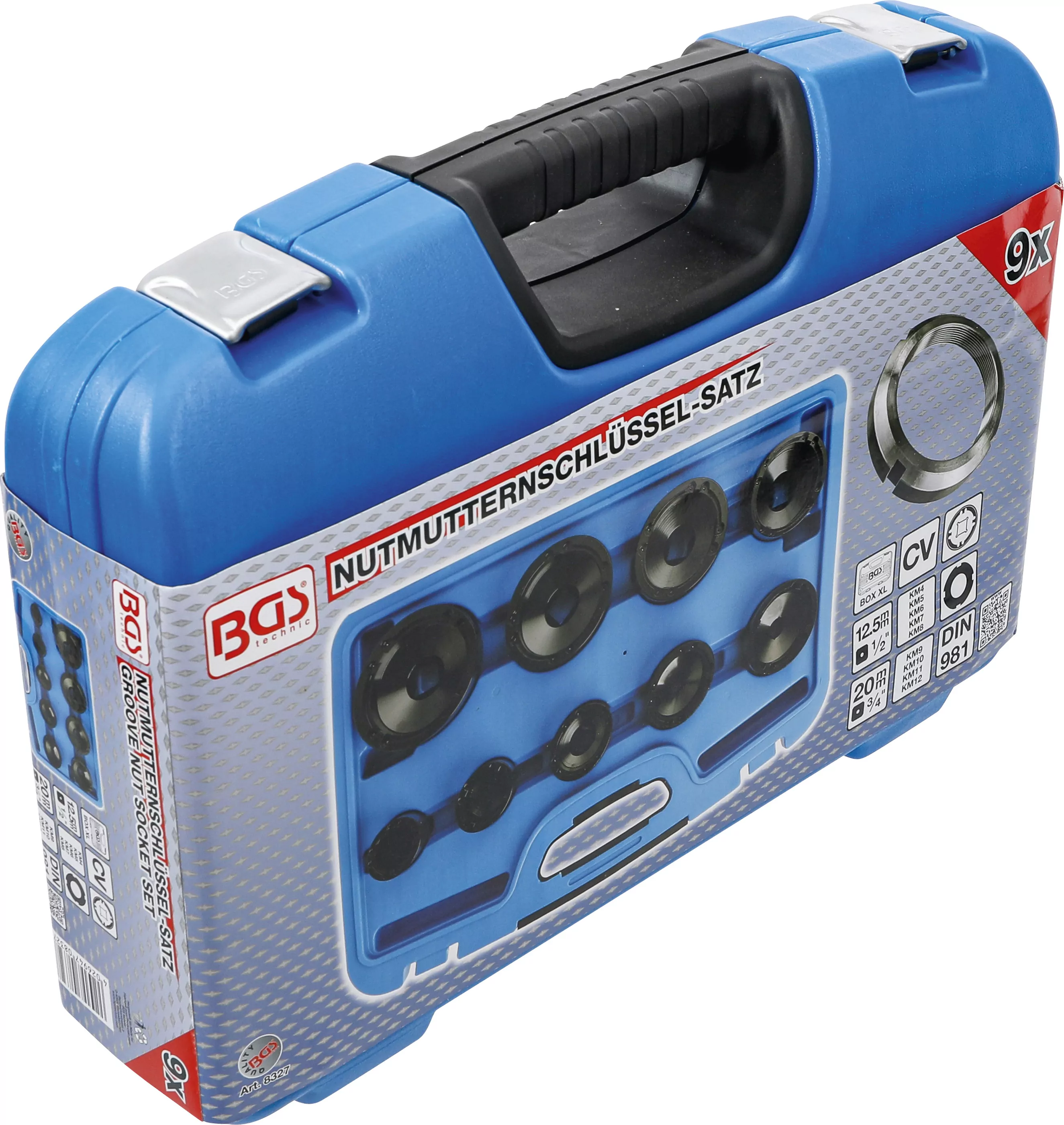 Nutmutternschlüssel-Satz | Zapfen innen liegend | KM4 - KM12 | 9-tlg.