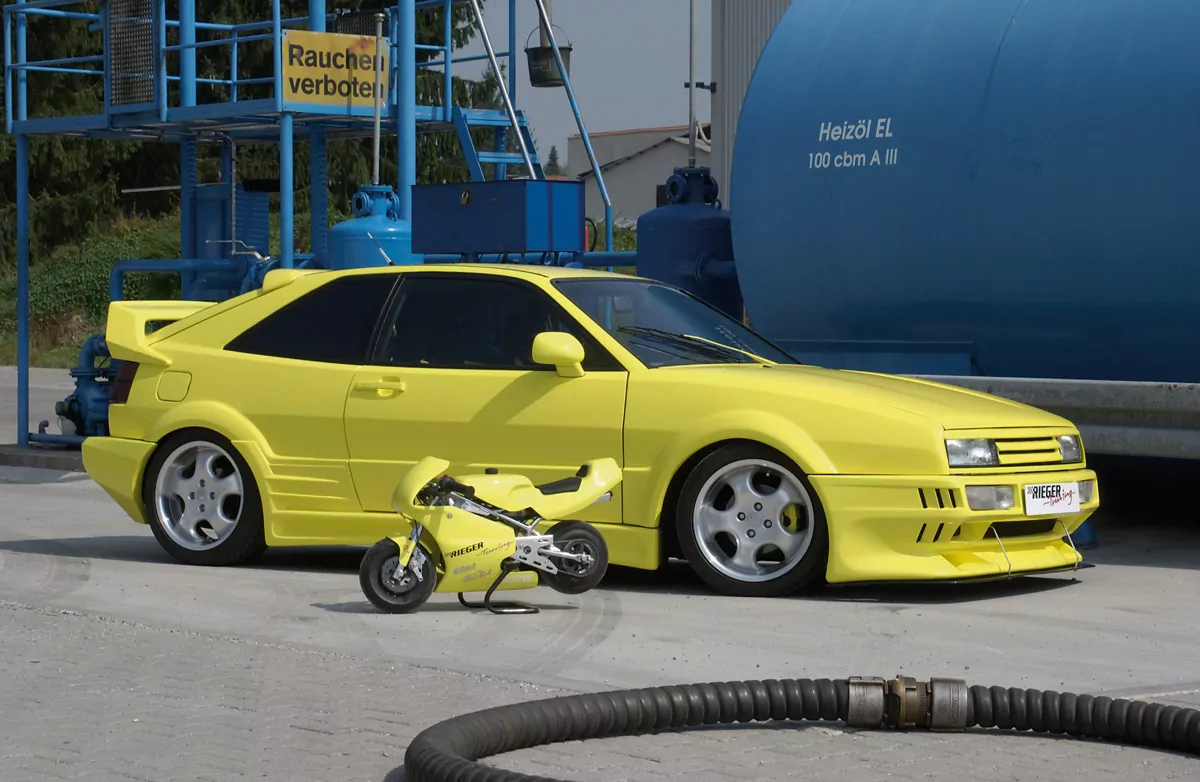 Rieger Spoilerstoßstange Breitbau I für VW Corrado (53I) | Coupé 88-95 für Bausatz mit GFK-Kotflügel