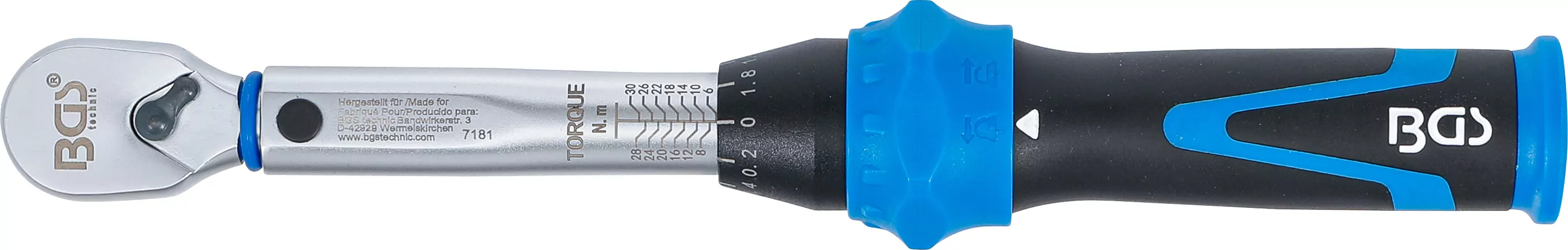 Drehmomentschlüssel | Abtrieb Außenvierkant 6,3 mm (1/4") | 6 - 30 Nm