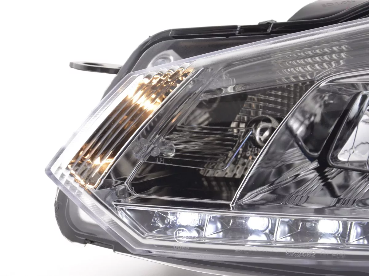 Scheinwerfer Set Daylight LED Tagfahrlicht VW Golf 6 Typ 1K Bj. 08- chrom für Rechtslenker