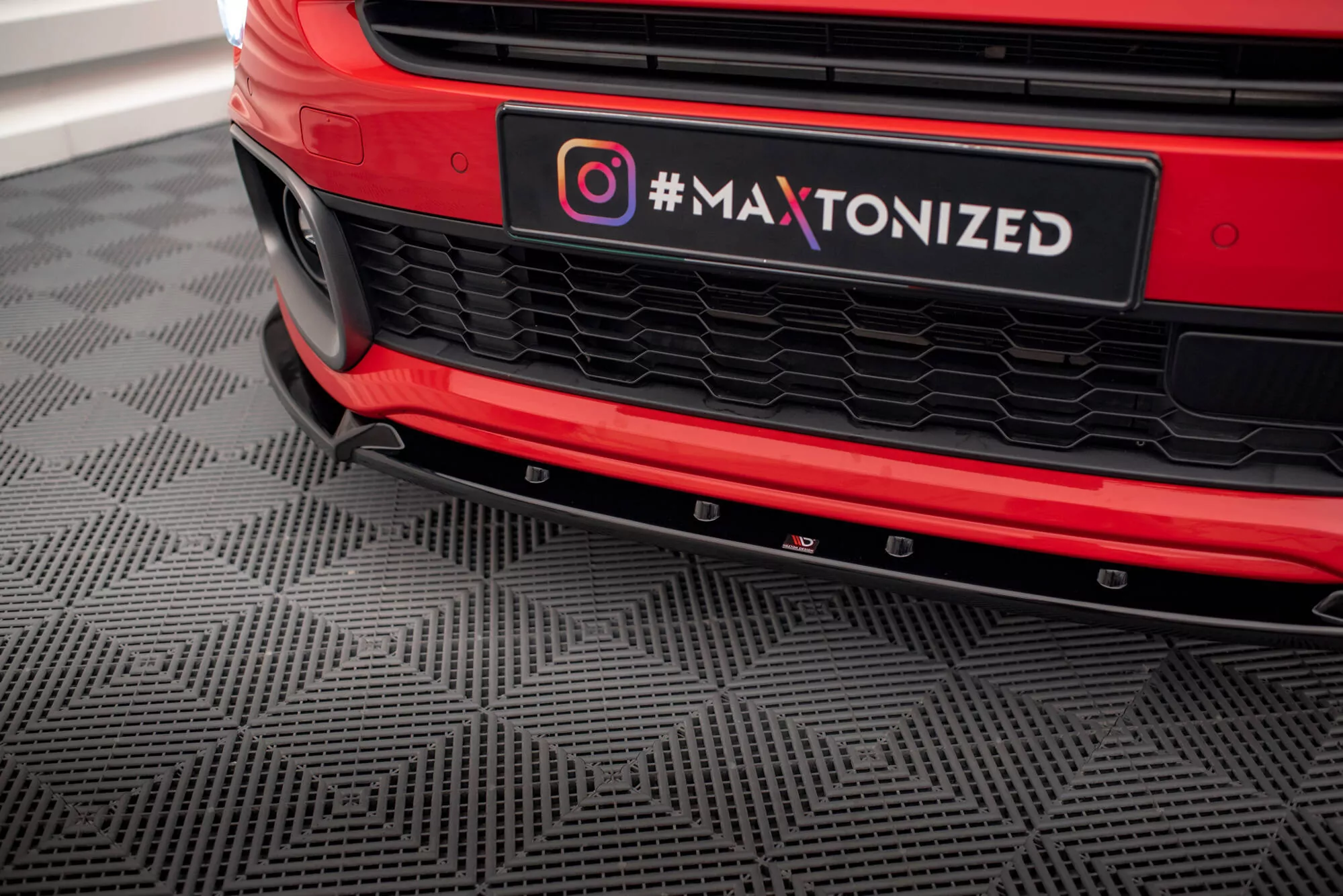 Front Ansatz Für Fiat 500X Sport Mk1 Facelift Schwarz Hochglanz