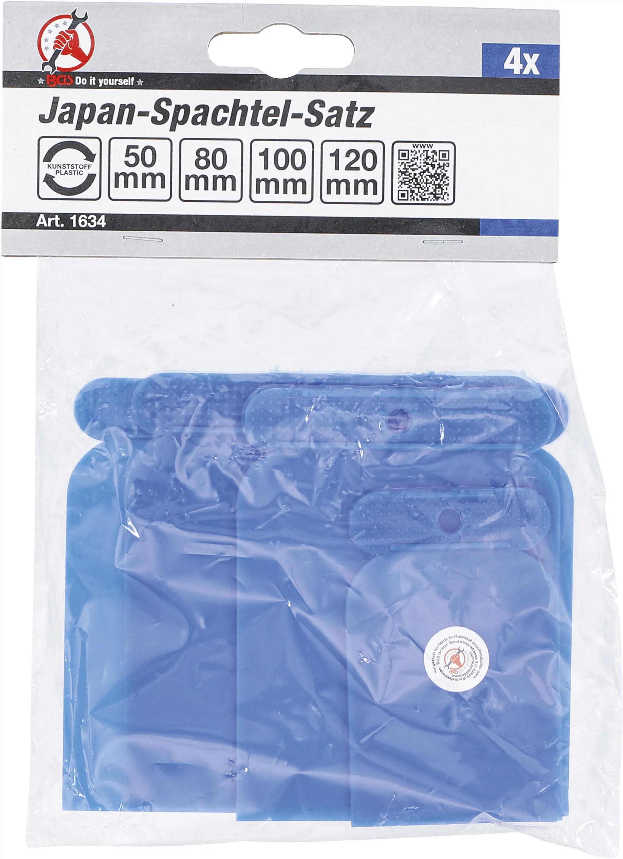 Japan-Spachtel-Satz | Kunststoff | 50 / 80 / 100 / 120 mm | 4-tlg.