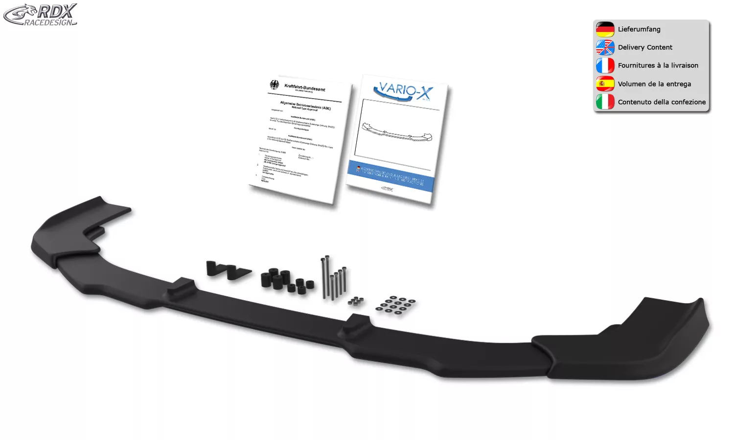 RDX Frontspoiler VARIO-X für HONDA Civic 2017+ Frontlippe Front Ansatz Vorne Spoilerlippe