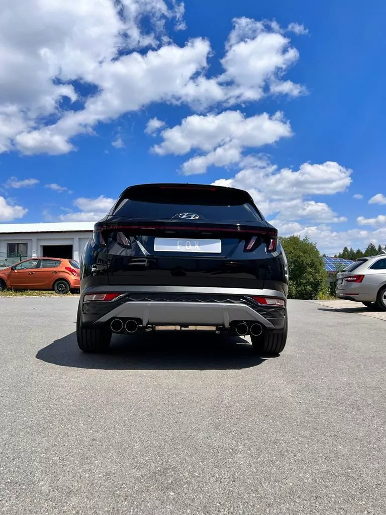 Hyundai Tucson NX4 - 4x2 & 4x4  Endschalldämpfer - 4x90 Typ 14 mit Schwarzen Covern 4x100mm