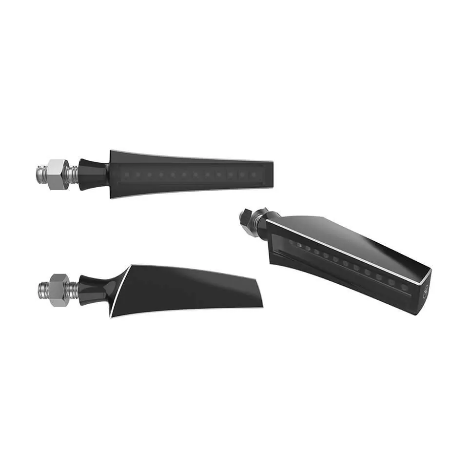 HIGHSIDER Pro STS 1 C2 LED Sequential Indicator Gehäuse  Schwarz / Linse Rauchgrau (Paar), Vorn & Hinten