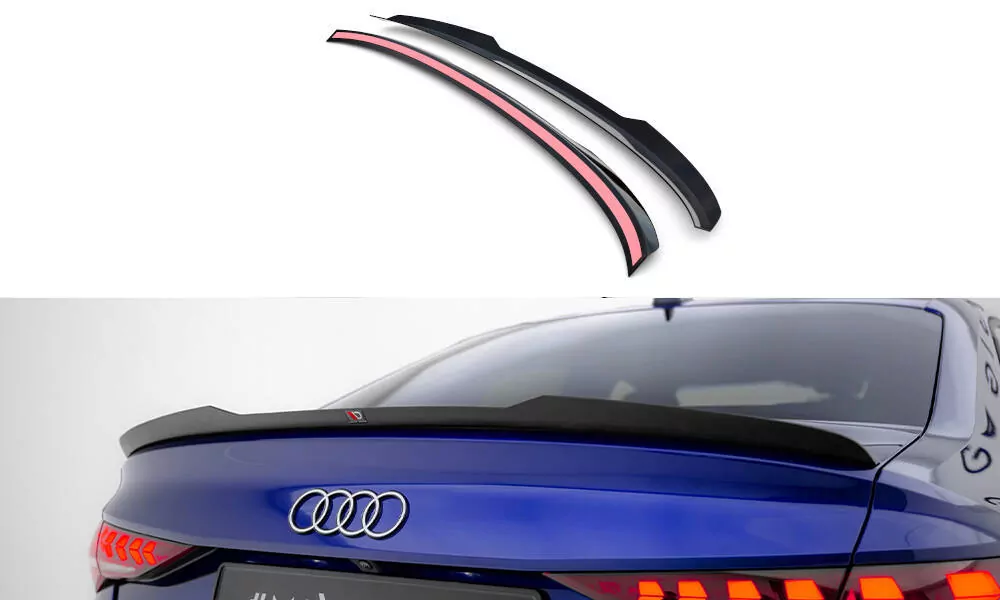 Spoiler CAP Für Audi A3 S-Line Limousine / S3 Limousine 8Y Facelift Schwarz Hochglanz