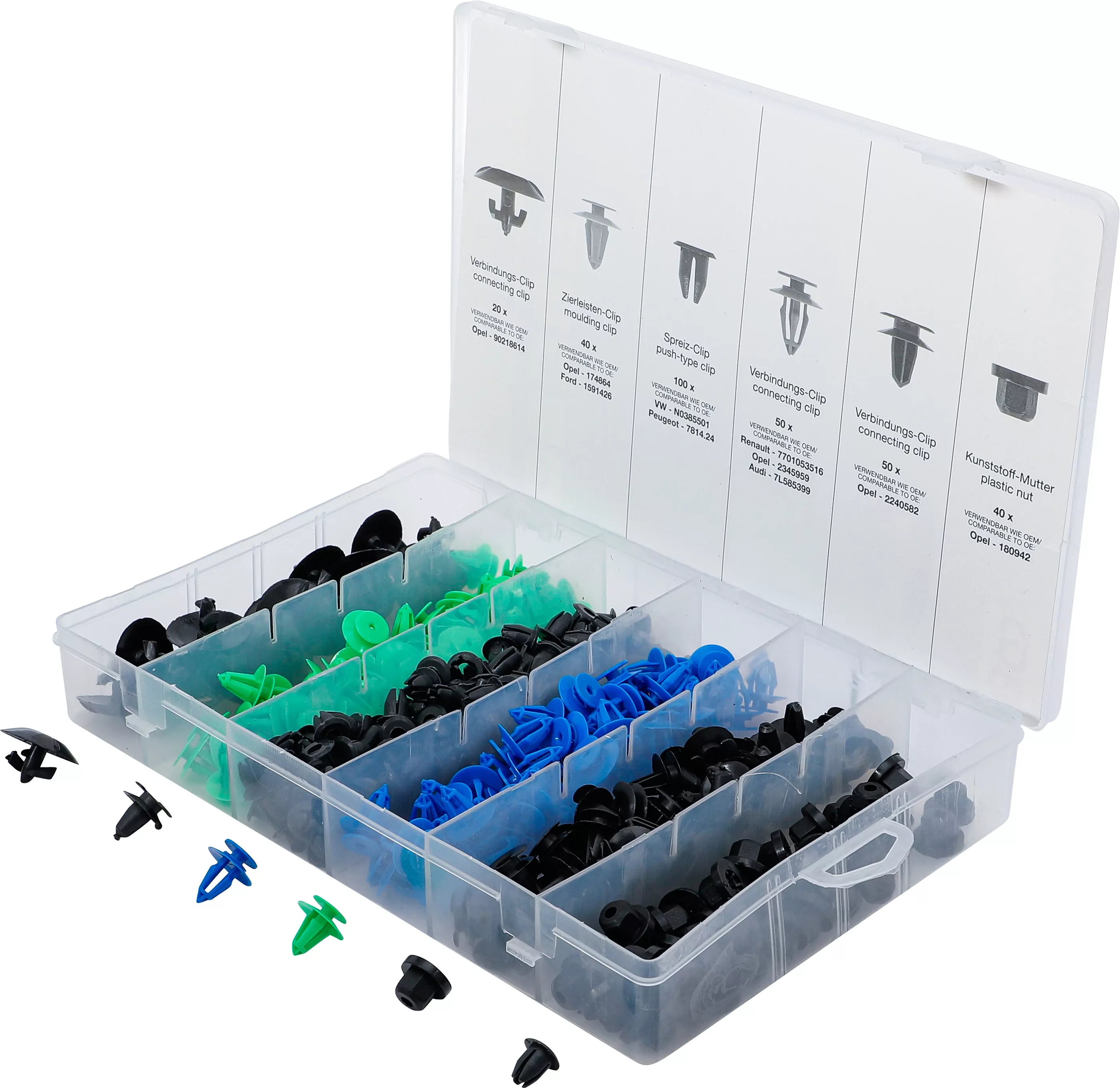 Kfz-Befestigungsclip-Sortiment für Opel | 300-tlg.