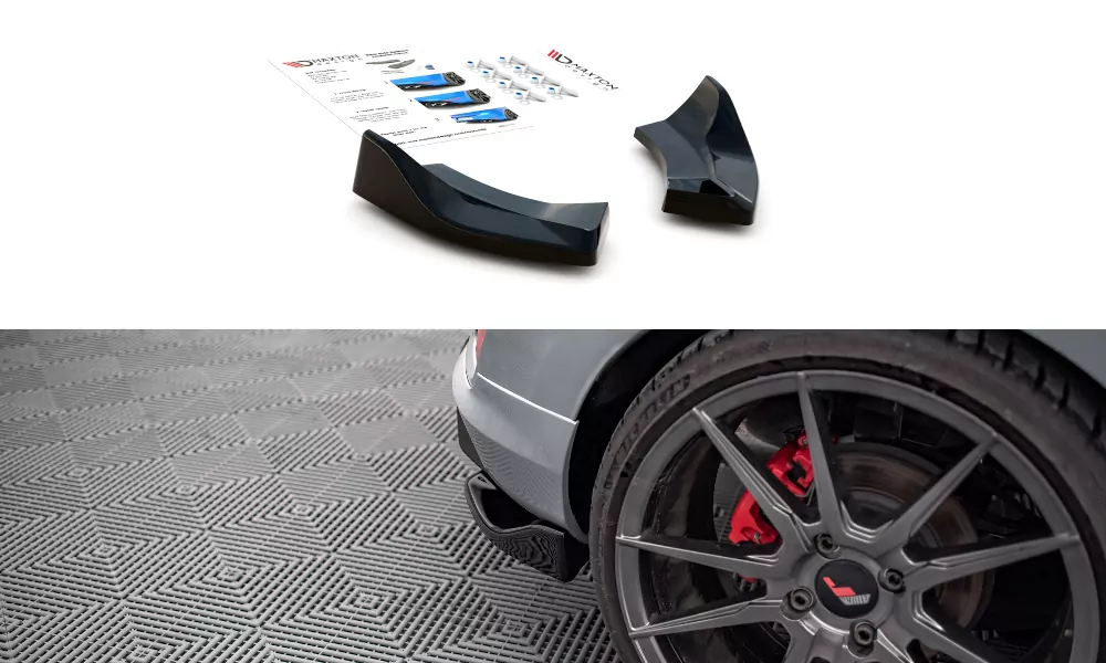 Heck Ansatz Flaps Diffusor V.1 Für Ford Fiesta ST Mk8 Schwarz Hochglanz
