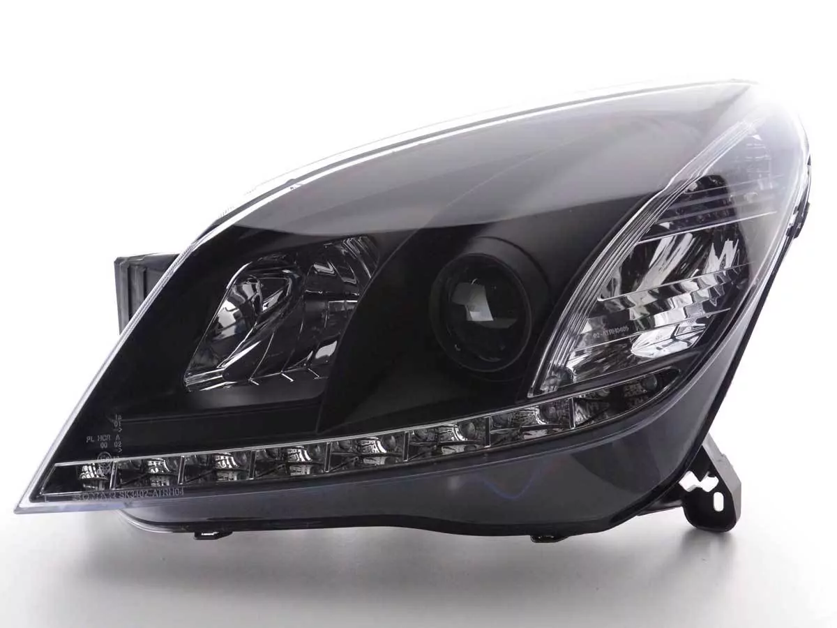 Scheinwerfer Set Daylight LED TFL-Optik Opel Astra H schwarz