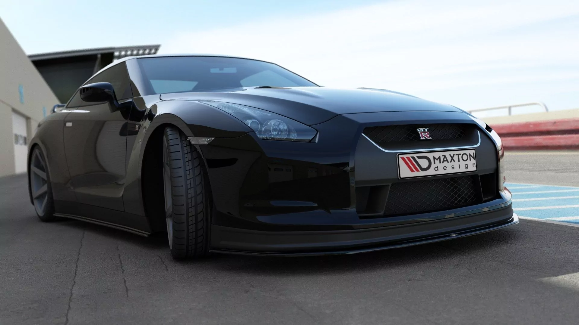 Front Ansatz Passend Für V.2 Passend Für NISSAN GT-R Vor FL R35-SERIE Schwarz Hochglanz Schwarz Hochglanz