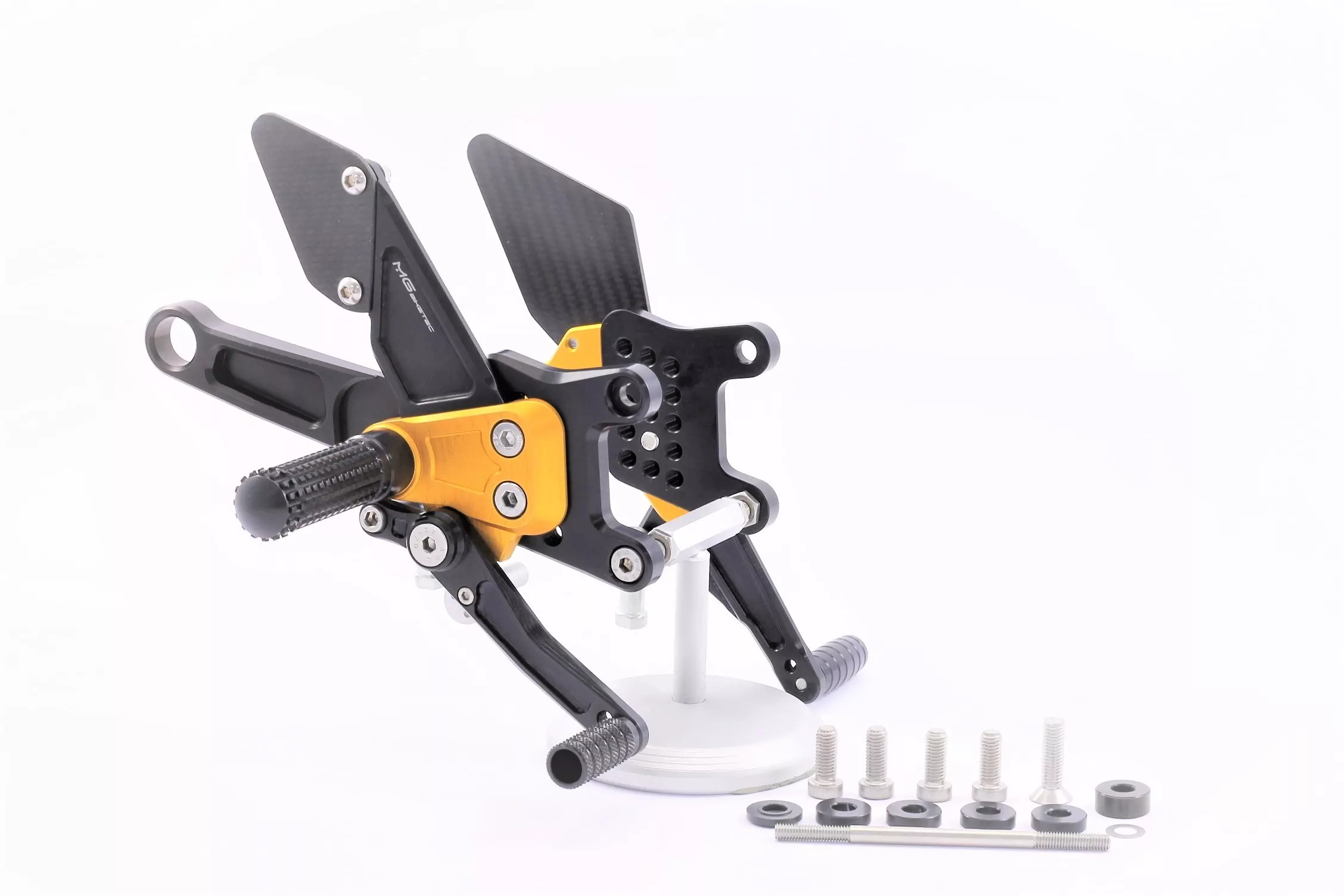 MG Biketec Sportfussrastenanlage / Rastenanlage / Fußrastenanlage mit ABE, gültig in D - A - CH für Aprilia RSV4 1000 ab 2009