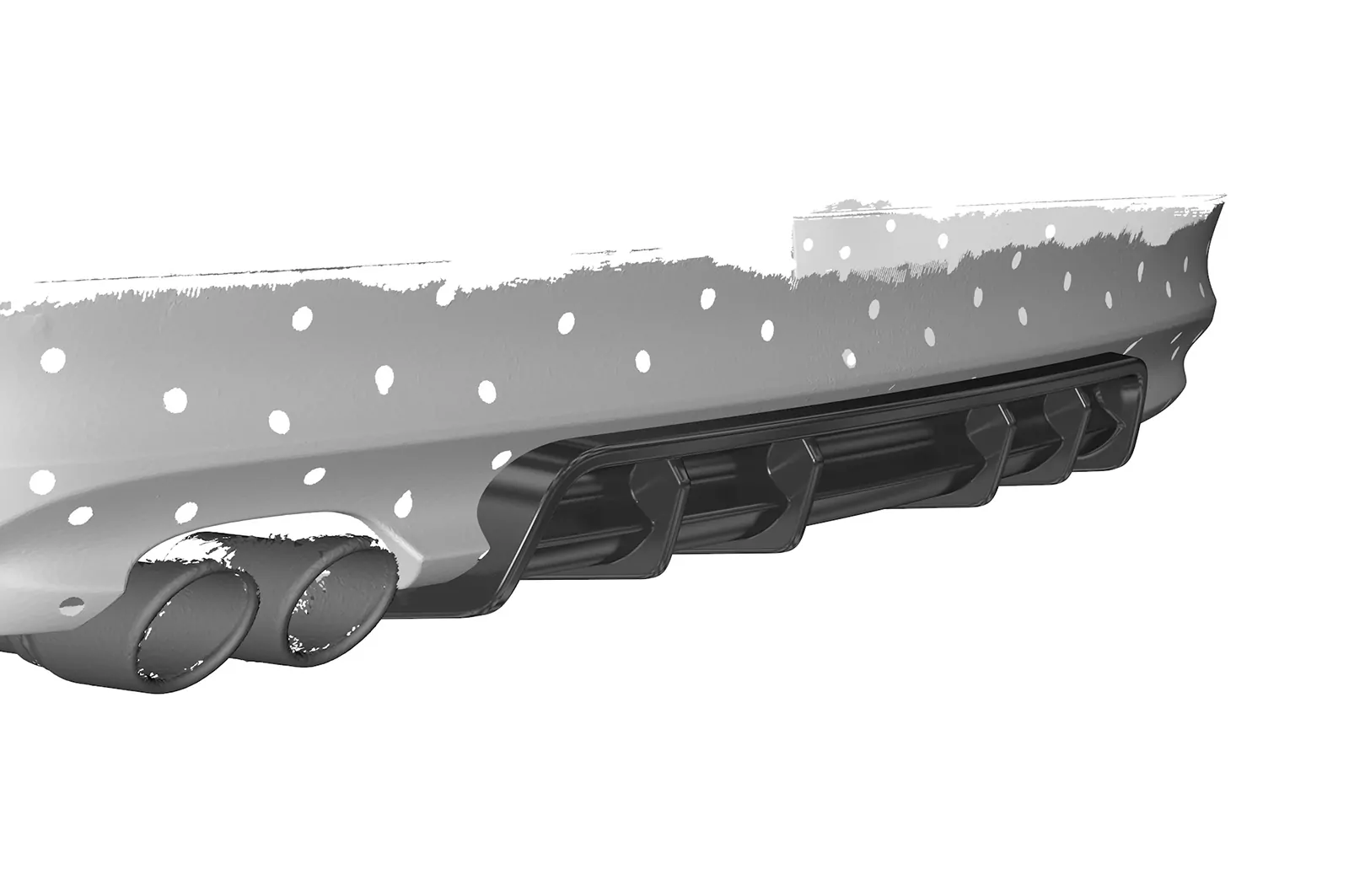 Heckansatz für BMW 3er E90 / E91 HA435 Schwarz Strukturiert
