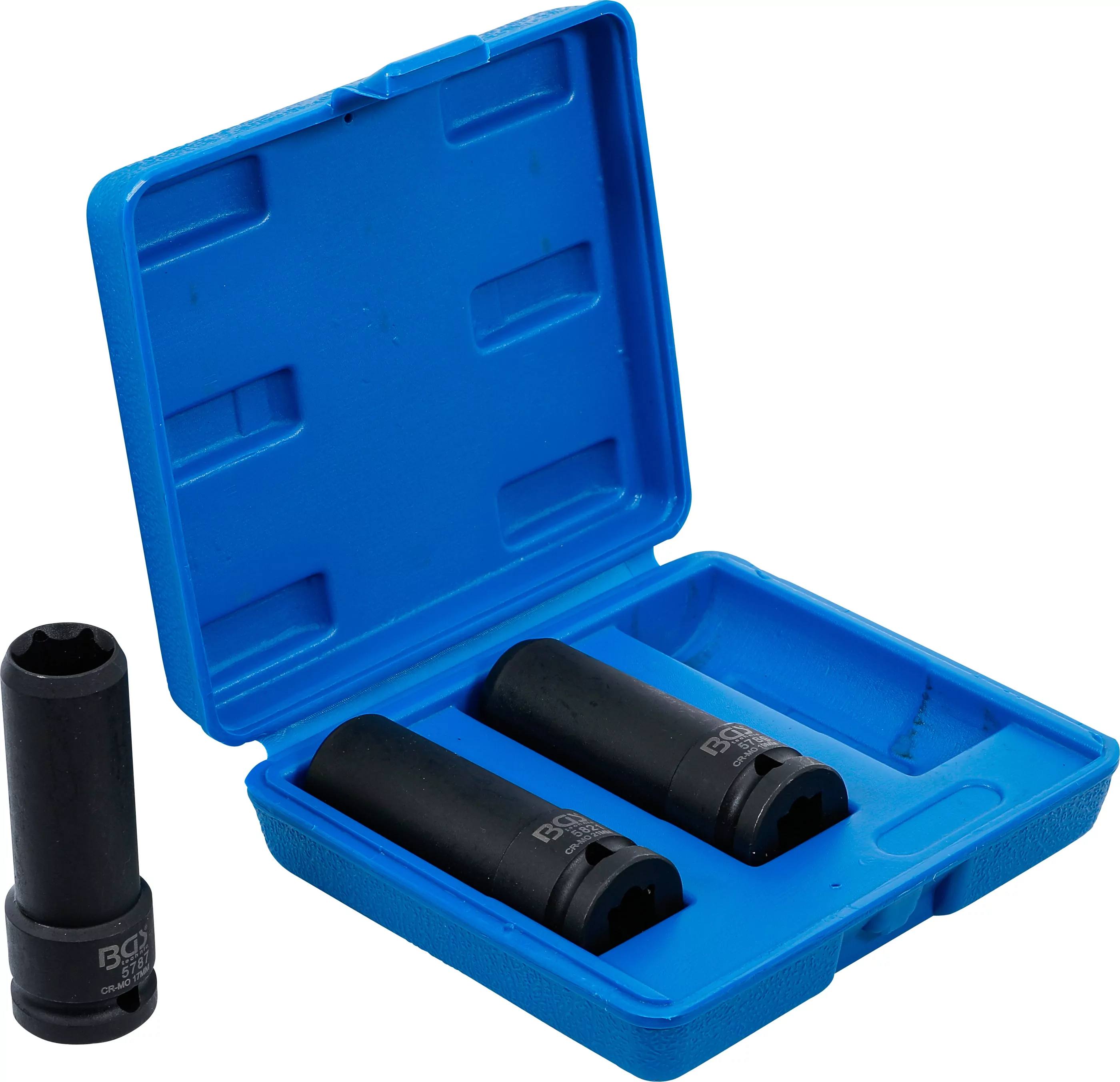 Kraft-Spezial-Steckschlüssel-Einsatz-Satz | Antrieb Innenvierkant 12,5 mm (1/2") | SW 17 / 19 / 21 mm | 3-tlg.