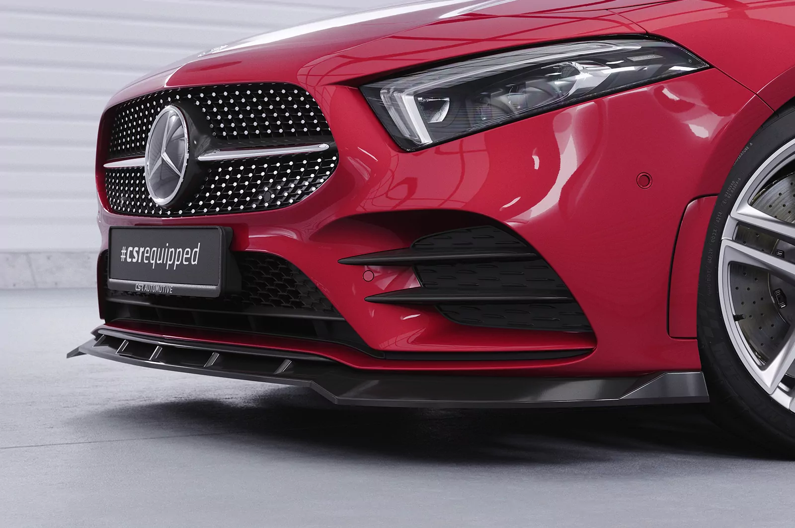 Cup-Spoilerlippe mit ABE für Mercedes Benz A-Klasse 177 A35 AMG/AMG-Line CSL660 Schwarz Strukturiert