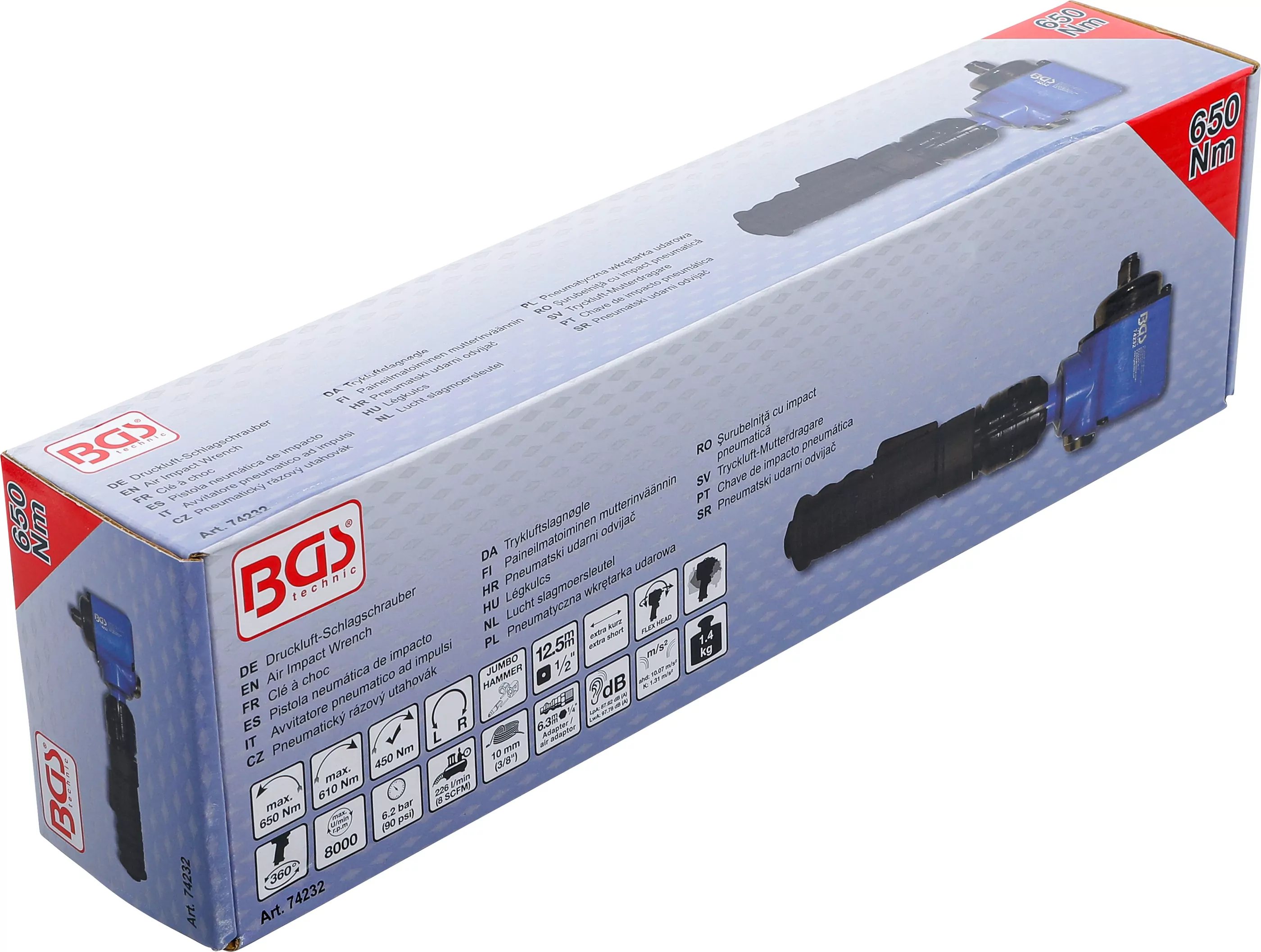 Druckluft-Schlagschrauber | abgewinkelt | mit dreh- und neigbarem Kopf | 12,5 mm (1/2") | 650 Nm