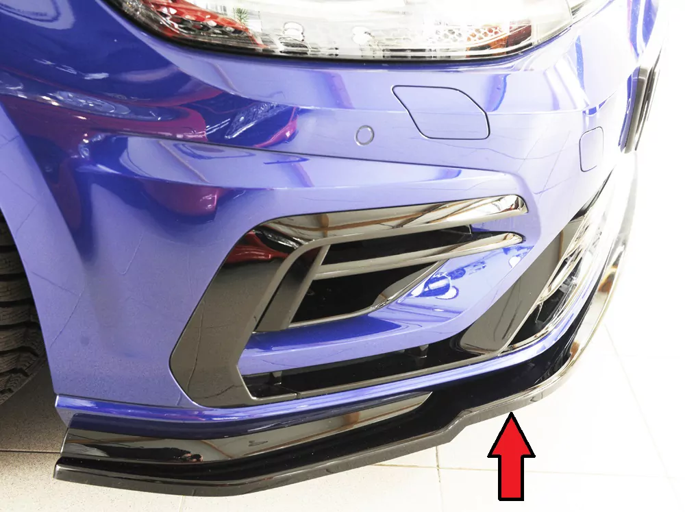 Rieger Spoilerschwert nur für R / R-Line für VW Golf 7 R | 5-tür. 02.17- (ab Facelift) für orig. Frontschürze