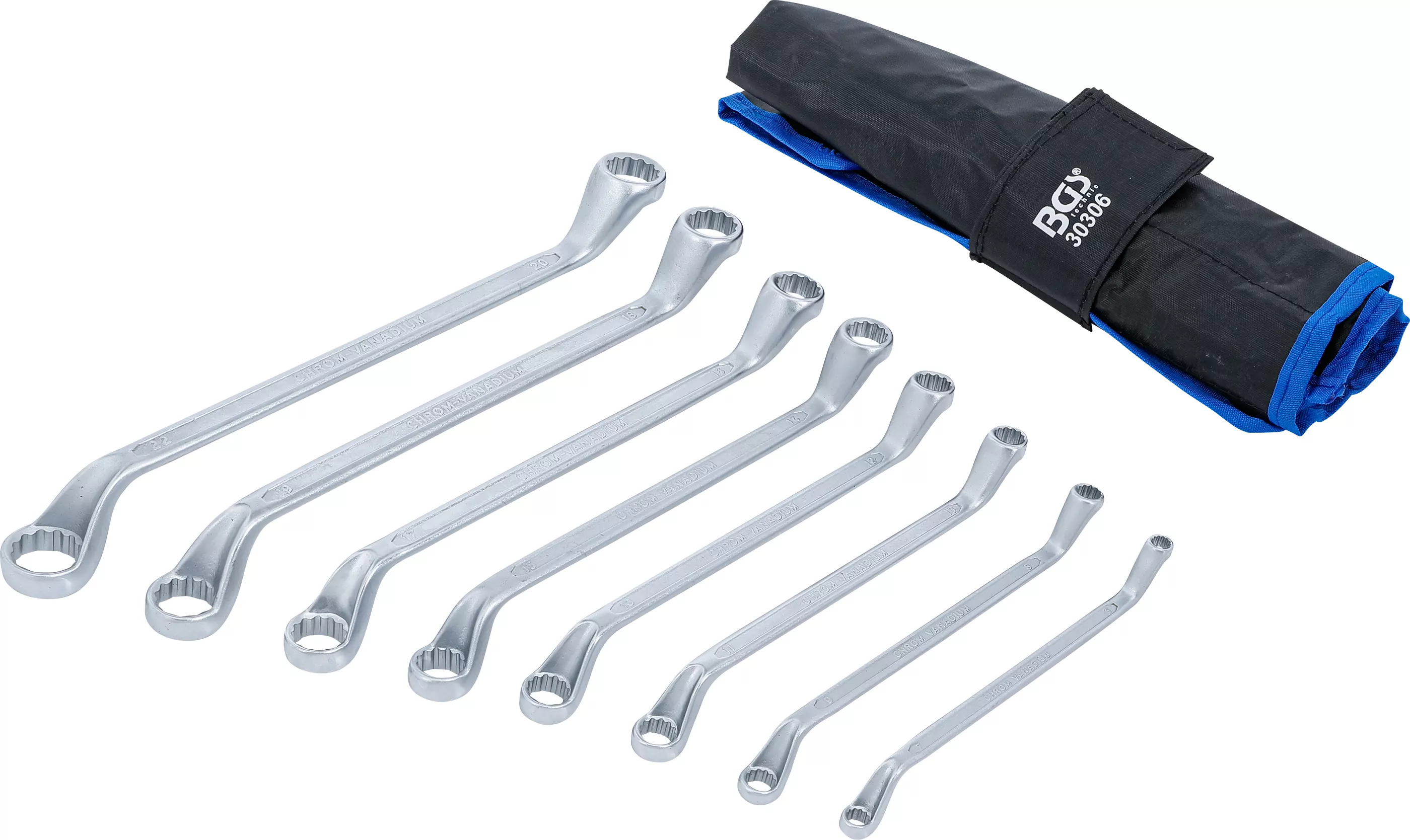 Doppel-Ringschlüssel-Satz | tief gekröpft | SW 6 x 7 - 20 x 22 mm | 8-tlg.