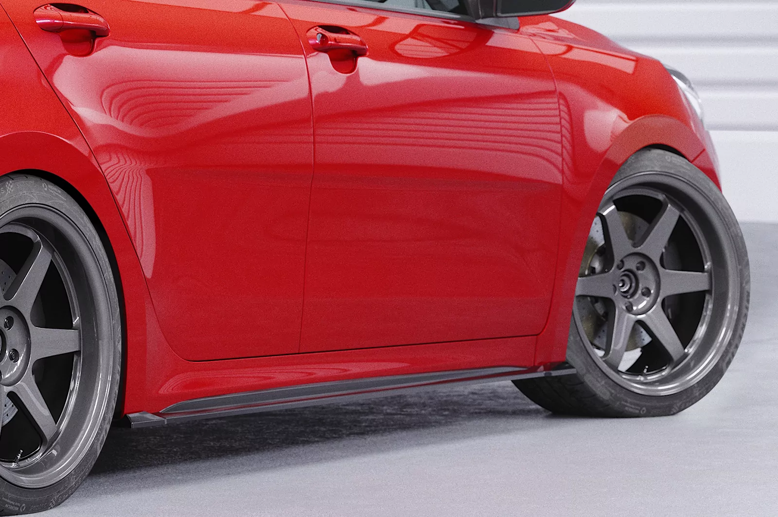 Seitenschweller für Kia Rio (YB) SS485 Schwarz Strukturiert