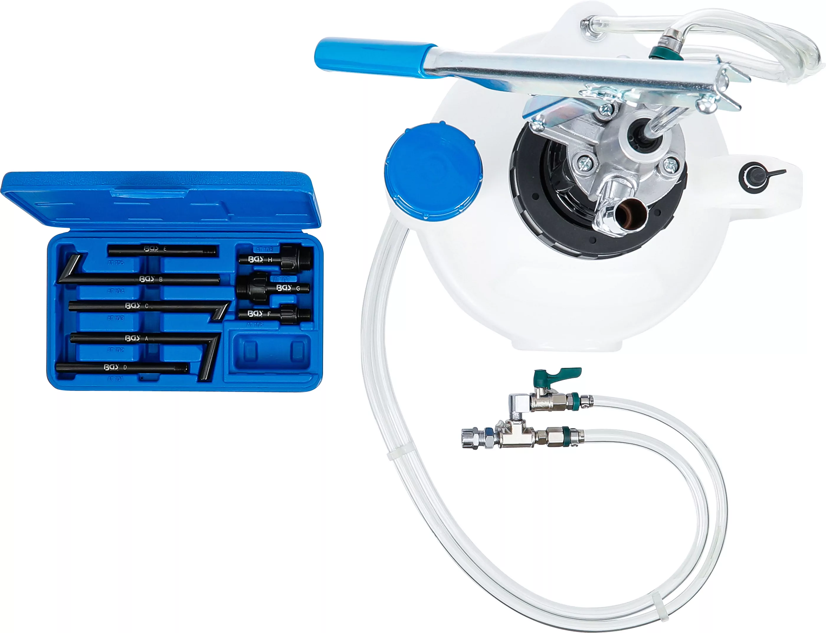 Getriebeöl-Befüllgerät mit Handpumpe | mit Rücklaufsystem | mit 8 Adaptern | 7 l