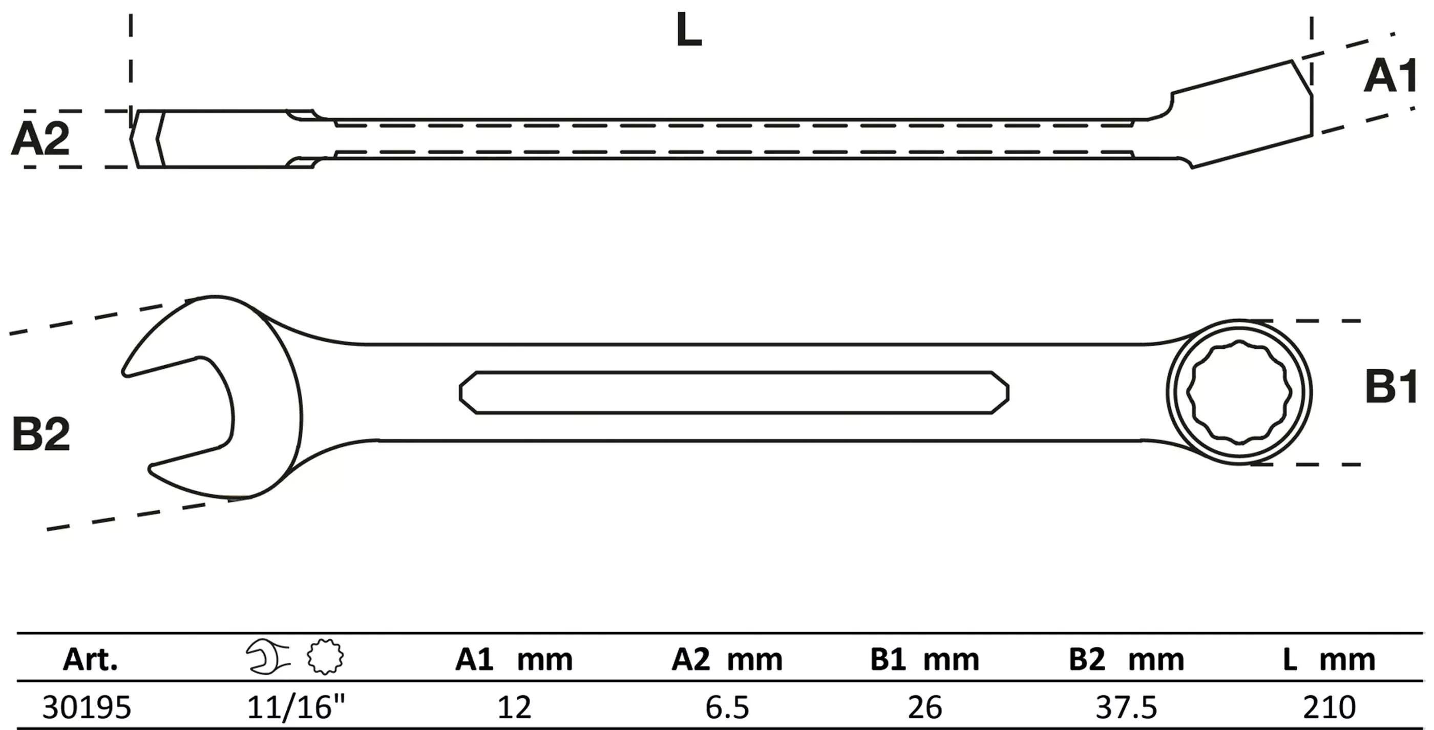 Maul-Ringschlüssel | SW 11/16"