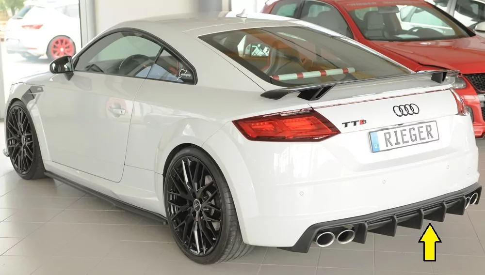 Rieger Heckeinsatz matt schwarz für Audi TTS (8J-FV/8S) Roadster 07.14-08.18 (bis Facelift)