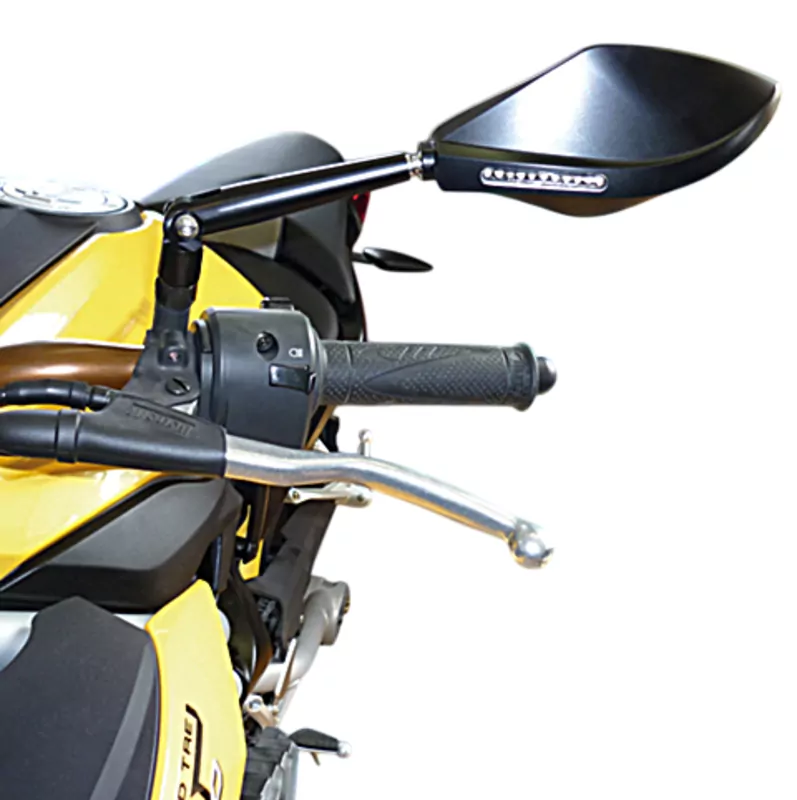 HIGHSIDER pro Handlebar Mirror Torezzo Black With LED Indicator (Pair)