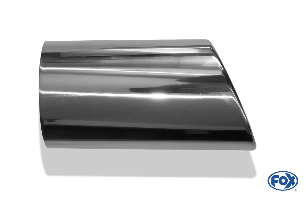 Anschweißendrohr Typ 38 - Rechts  106x71 mm / Länge: 200 mm - oval  - seitlich nach rechts abgeschrägt / eingerollt / ohne Absorber