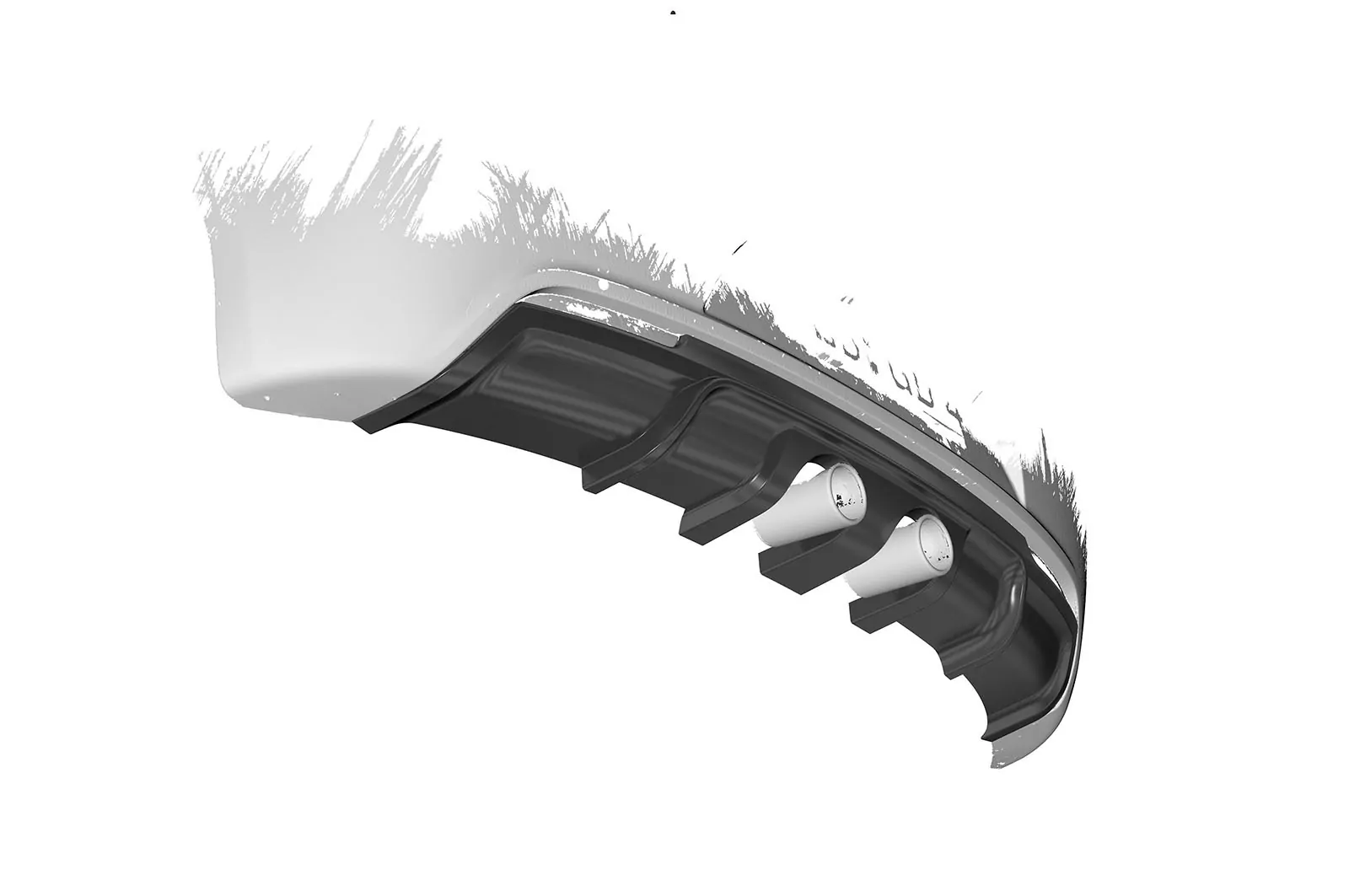 Heckansatz für VW Golf 6 R HA268 Strukturiert (schwarz matt)