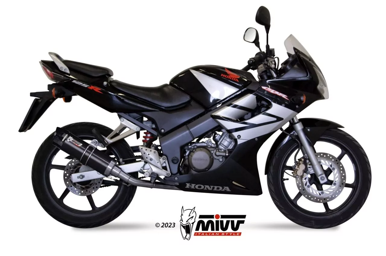 MIVV GP-C Edelstahl Schwarz Mit Carbonendkappe HONDA CBR 125 R 2004 > 2010