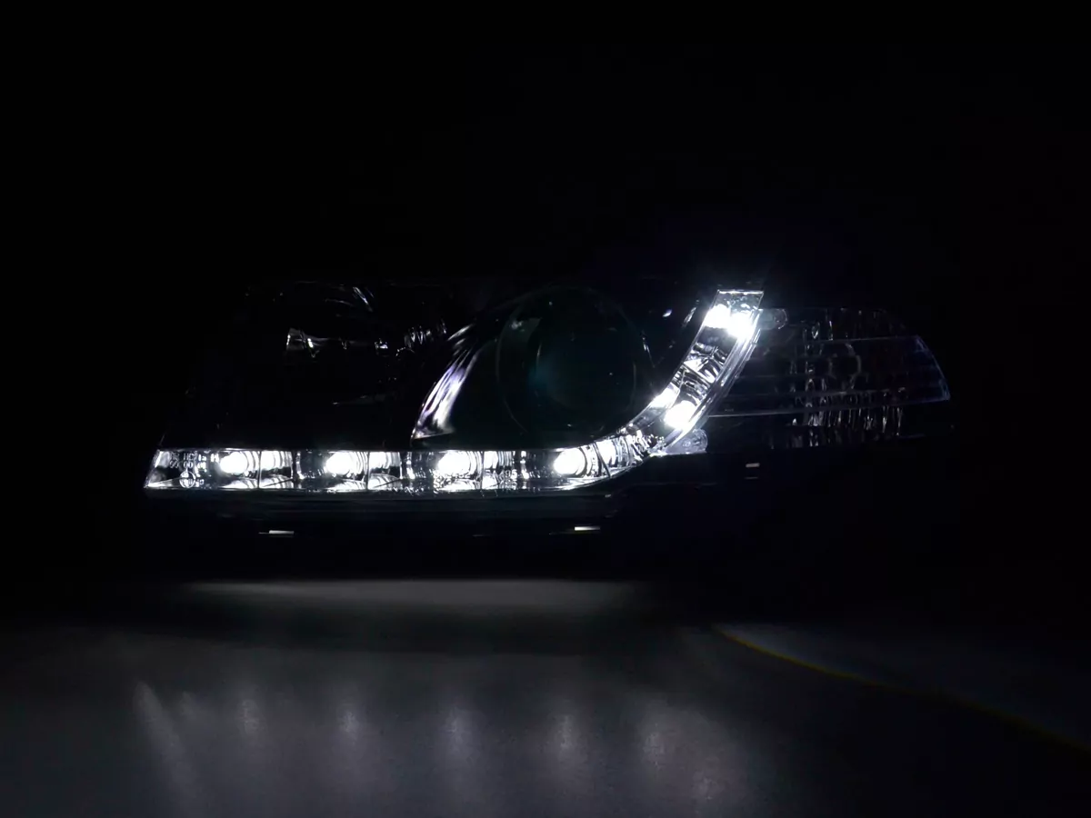 Scheinwerfer Set Daylight LED Tagfahrlicht Audi A4 B5 8D Bj. 94-99 chrom