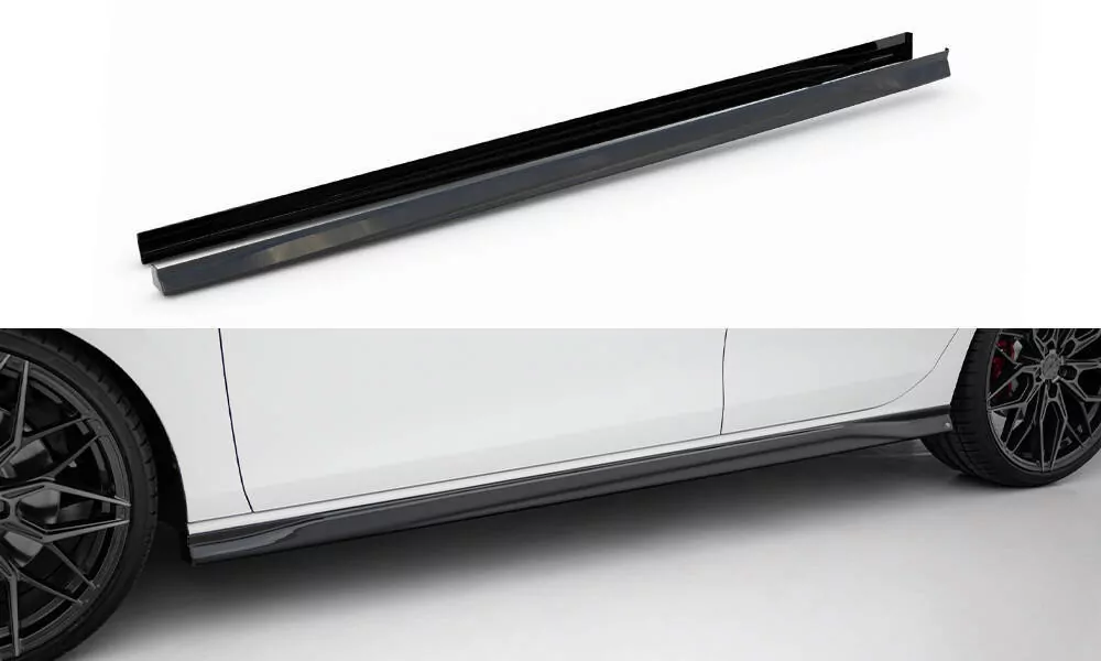 Seitenschweller Ansatz Für V.3 Für Volkswagen Golf GTI / GTE / GTI Clubsport / GTD / R-Line Mk8 Schwarz Hochglanz