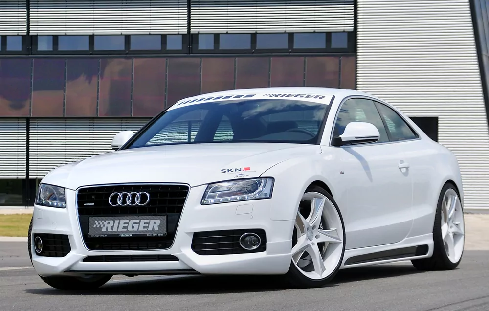 Rieger Spoilerlippe für Audi A5 (B8/B81) - Coupé 06.07-07.11 (bis Facelift) carbon optik