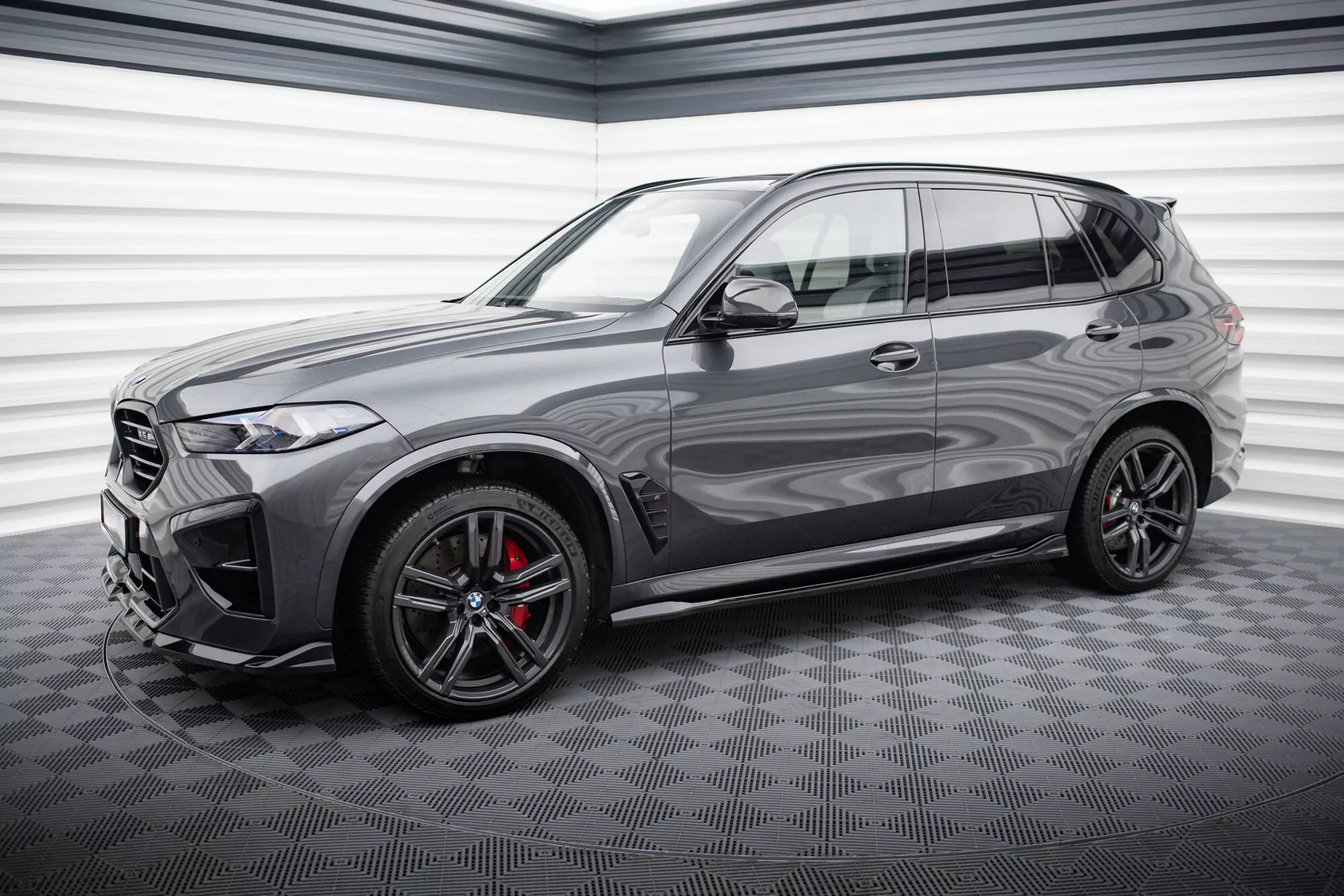 Seitenschweller Ansatz Für BMW X5 M F95 Facelift Schwarz Hochglanz
