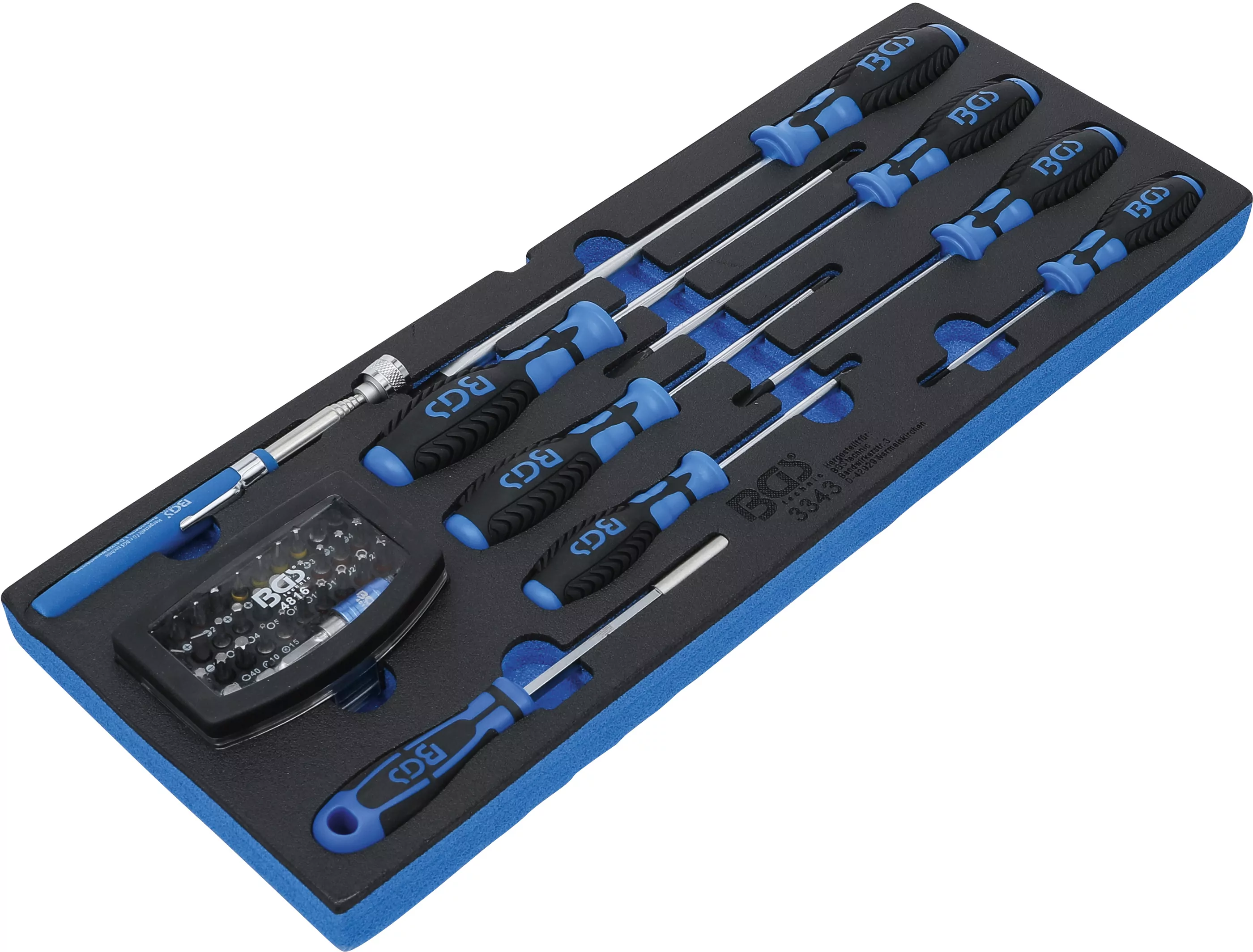 Schaumeinlage für Art. 3312: Schraubendreher, Bitsatz und Magnetheber | 41-tlg.