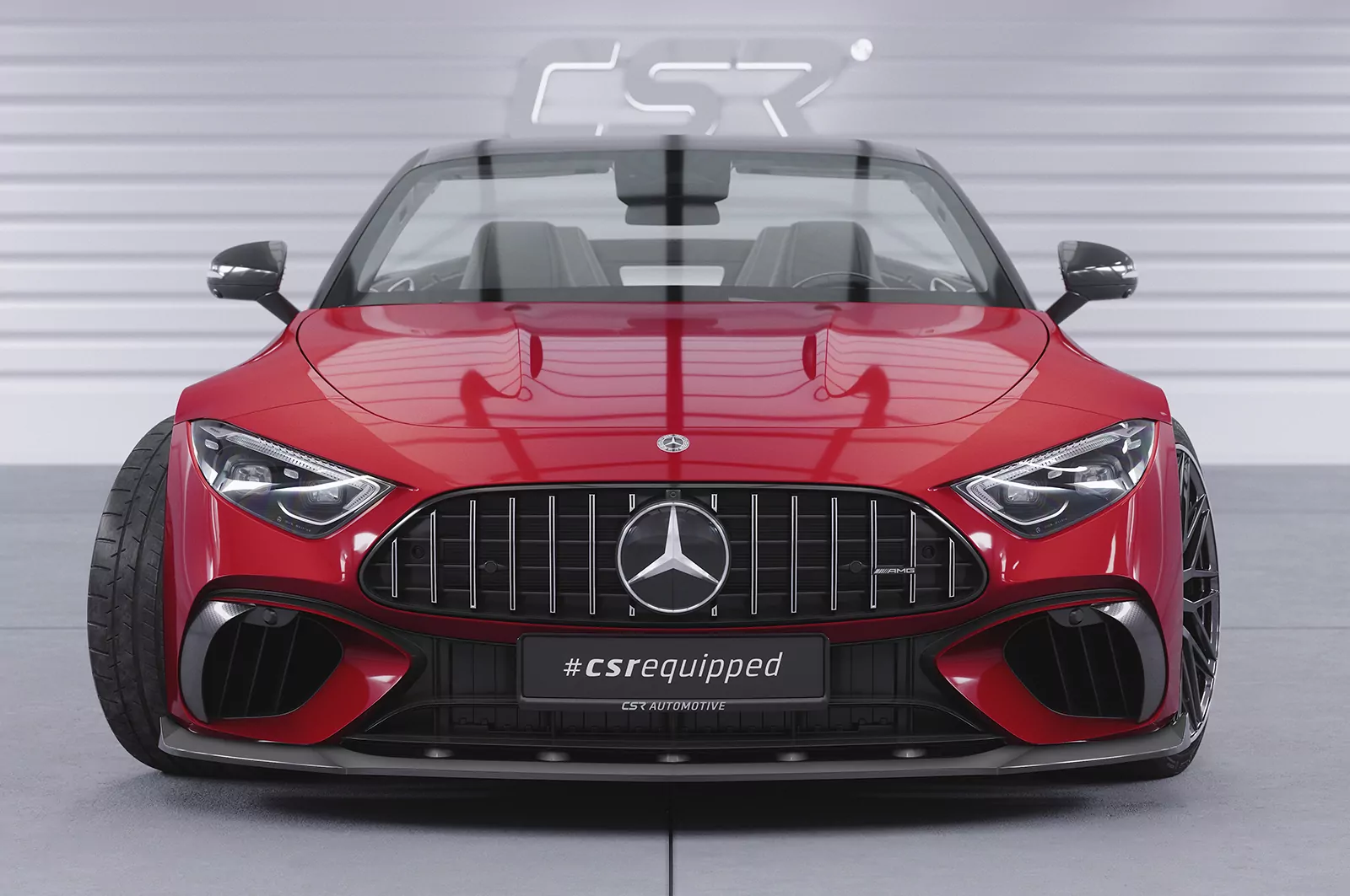 Cup-Spoilerlippe mit ABE für Mercedes Benz SL (R232) AMG CSL745 Schwarz Strukturiert