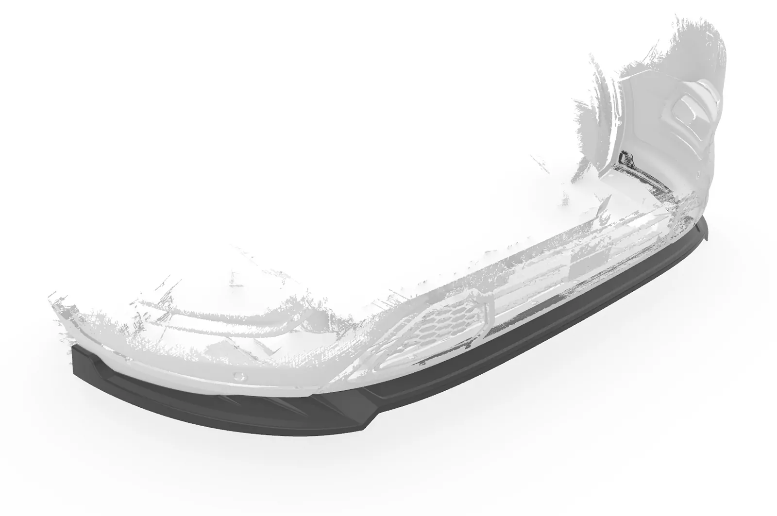 Cup-Spoilerlippe mit ABE für Ford Tourneo Custom CSL718 Schwarz Strukturiert