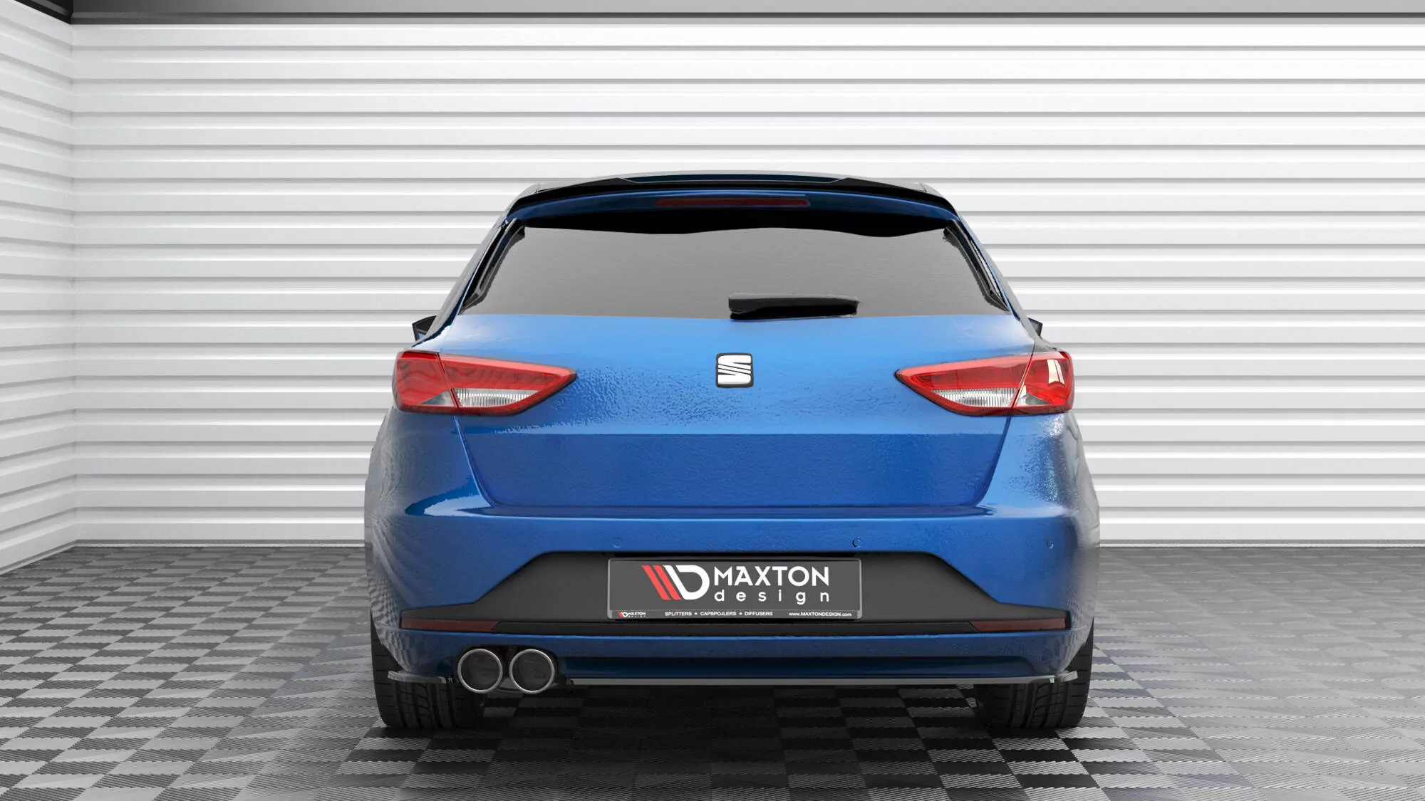 Heck Ansatz Flaps Diffusor V.3 Für Seat Leon FR Sportstourer Mk3 Schwarz Hochglanz